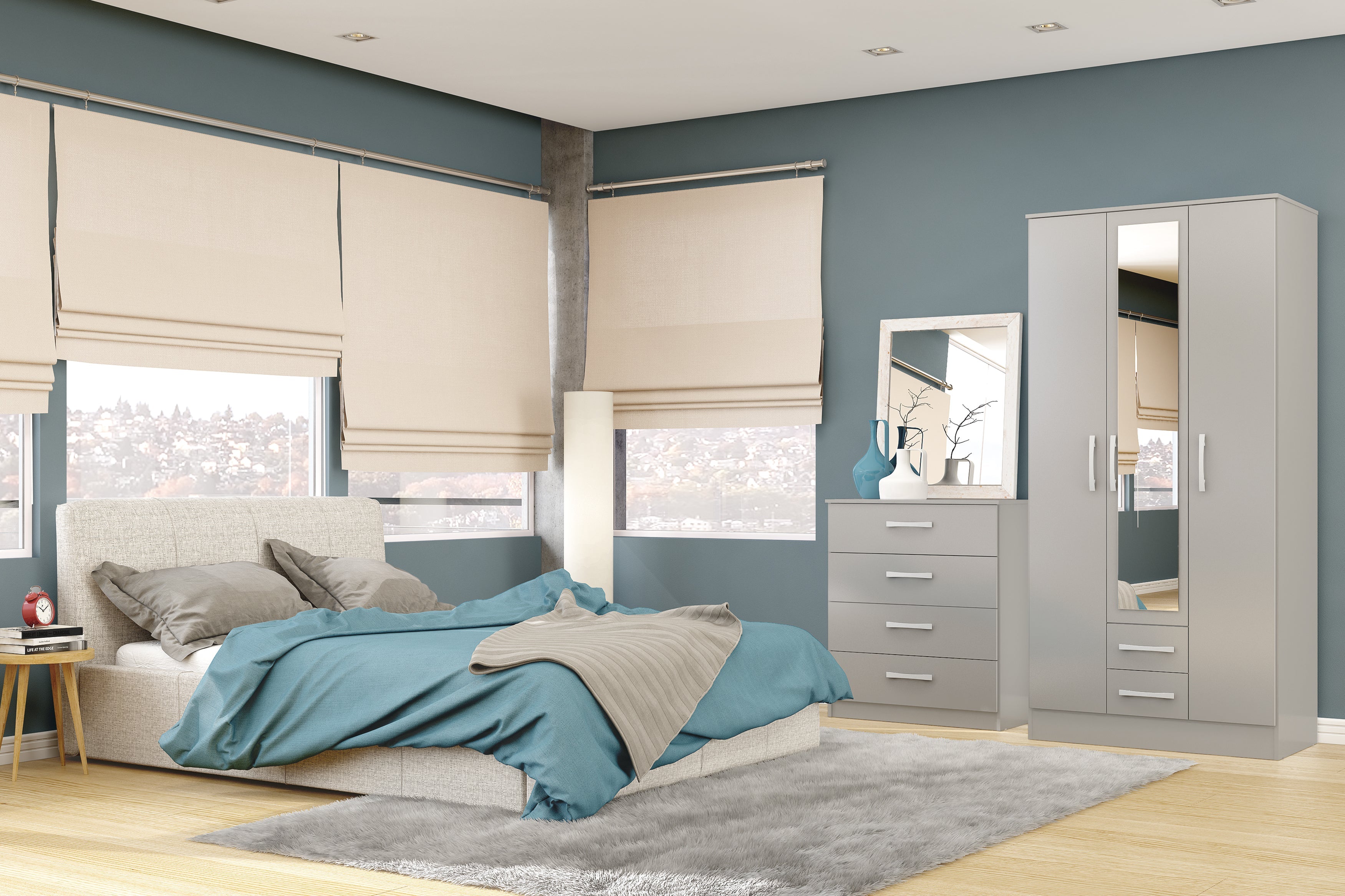 Lynx 2 Door Sliding Wardrobe With Mirror-2