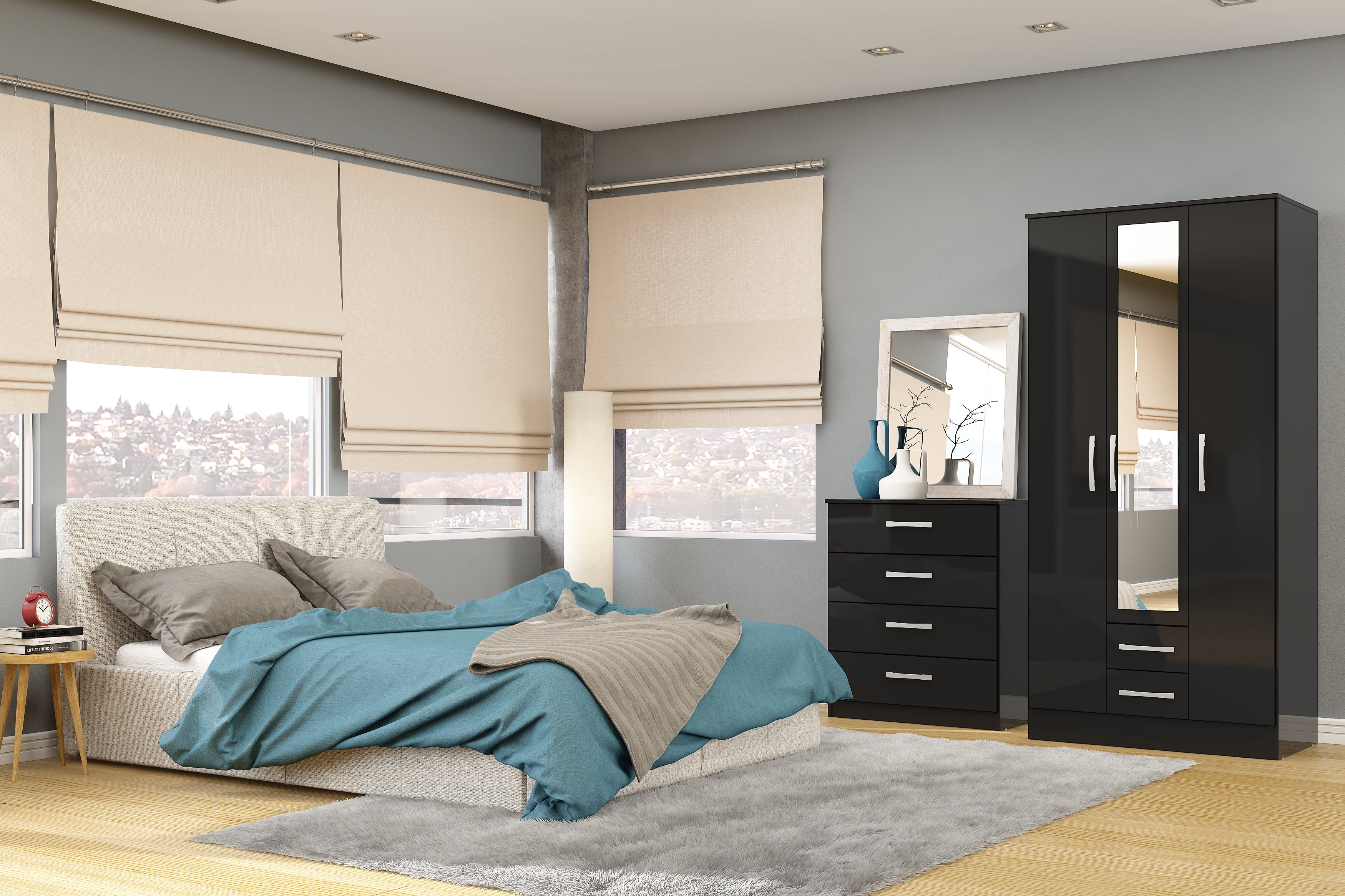 Lynx 2 Door Sliding Wardrobe With Mirror-2