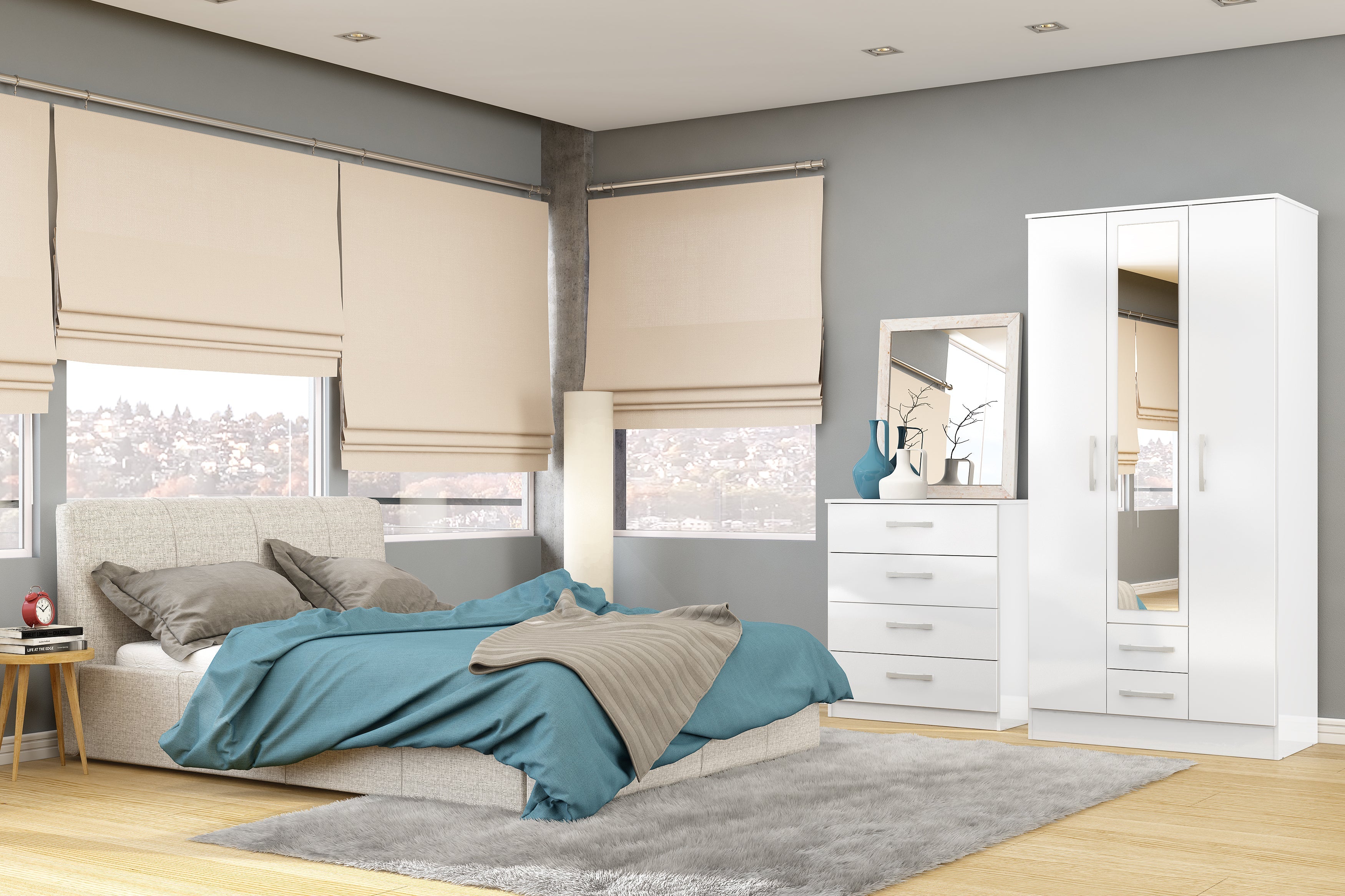 Lynx 2 Door Sliding Wardrobe With Mirror-2