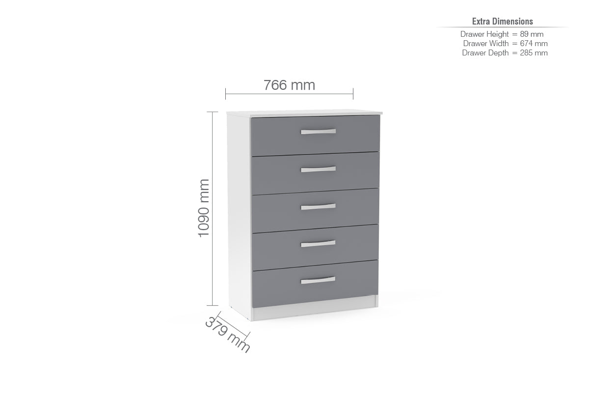 Lynx 5 Drawer Chest-3