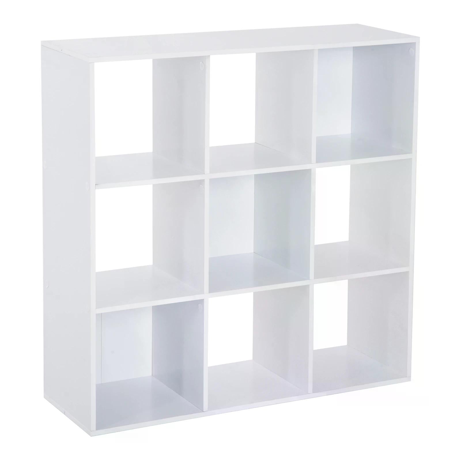 Wooden 9 Cube Storage Unit w/3 Tier Shelves Organiser Display Rack Living Room Bedroom Furniture - White-0