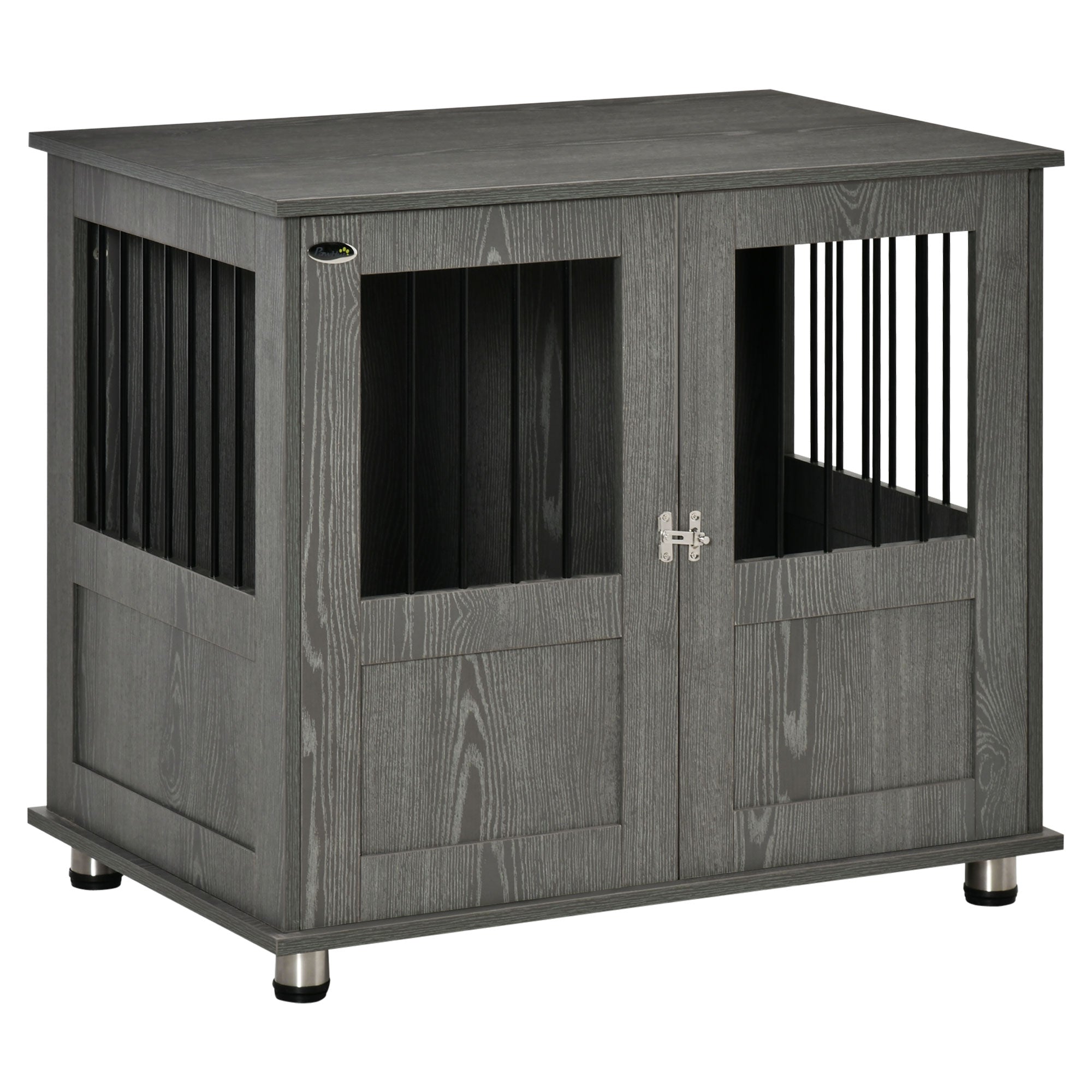 Dog Crate Furniture End Table, Pet Kennel for Small and Medium Dogs with Magnetic Door Indoor Animal Cage, Grey, 85 x 55 x 75 cm-0