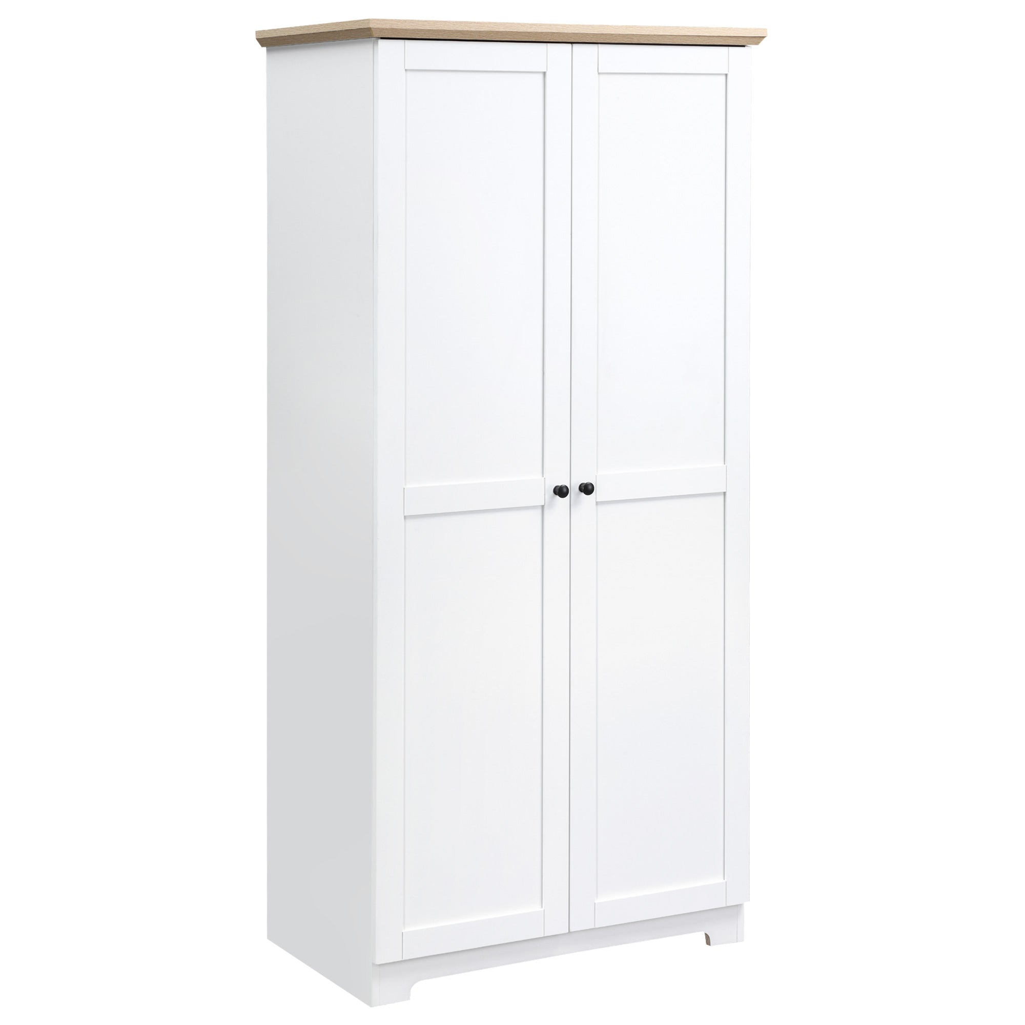 172cm Wooden Storage Cabinet Cupboard With 2 Doors 4 Shelves White Pantry Closet-0