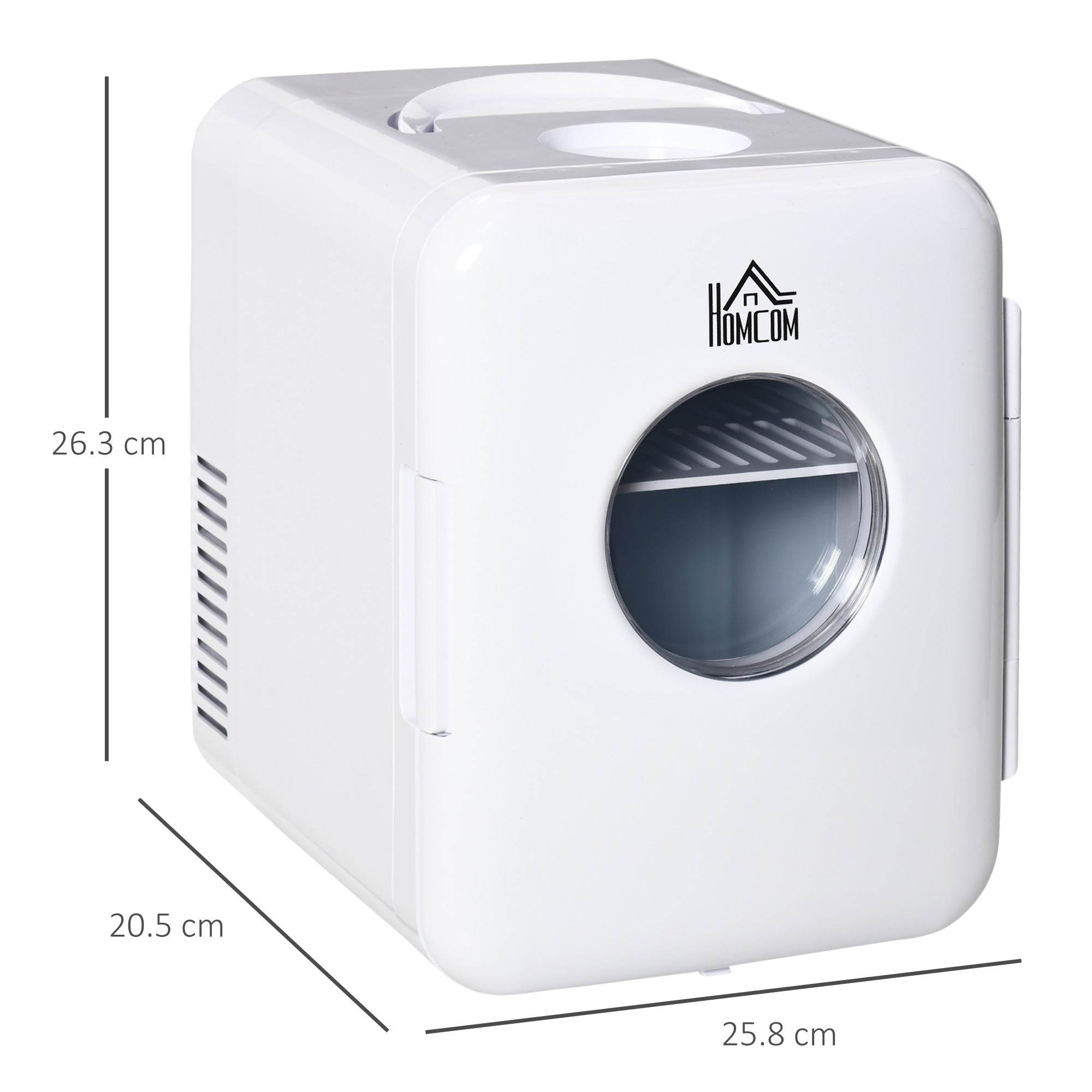 4 L/6 Can Mini Fridge, AC+DC Portable Cooler & Warmer for Skincare, Makeup, Cosmetics, Food, for Bedroom, Home, Caravan, Car, White-2