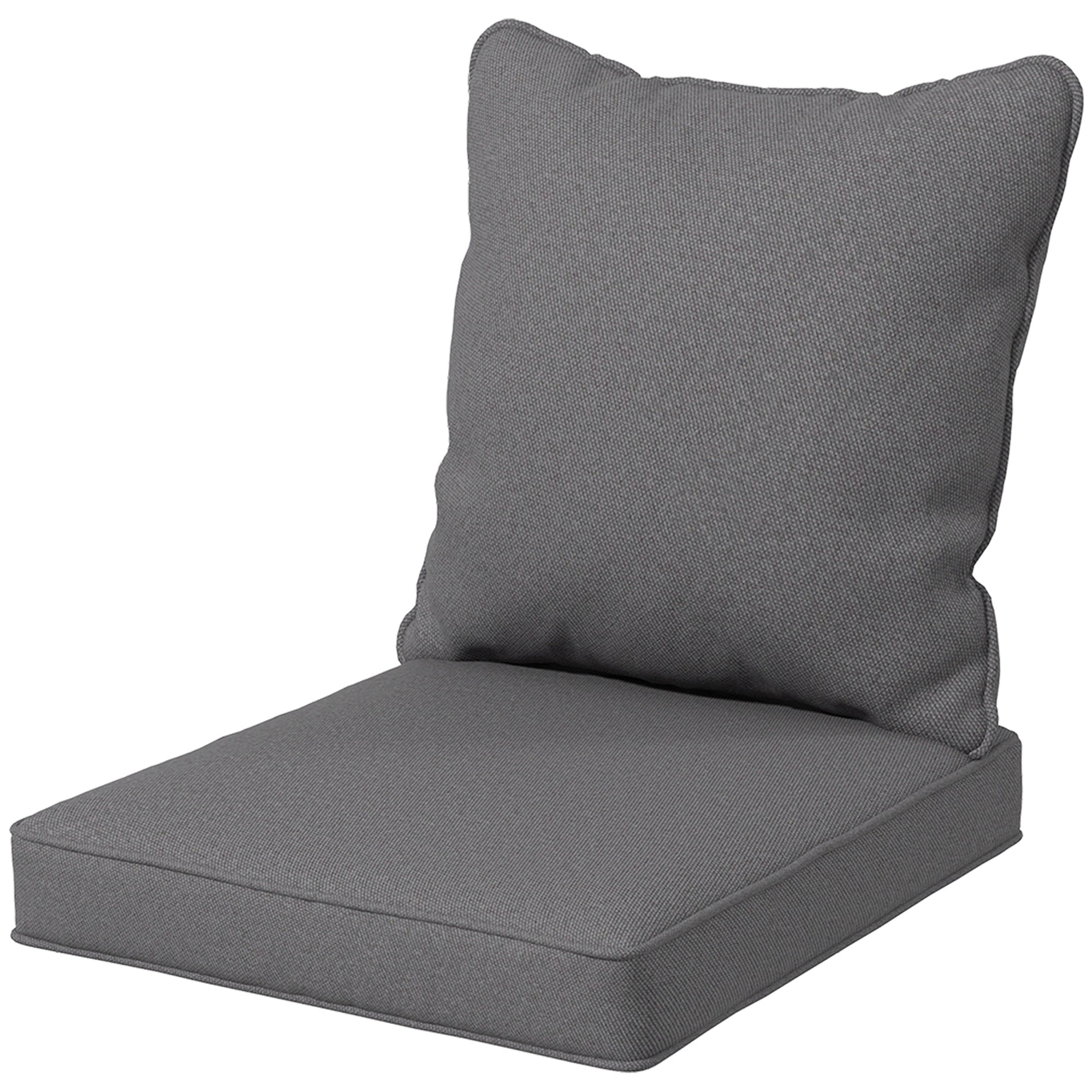 1-Piece Back and Seat Cushion Pillow Replacement, Patio Chair Cushion Set for Indoor Outdoor, Charcoal Grey-0