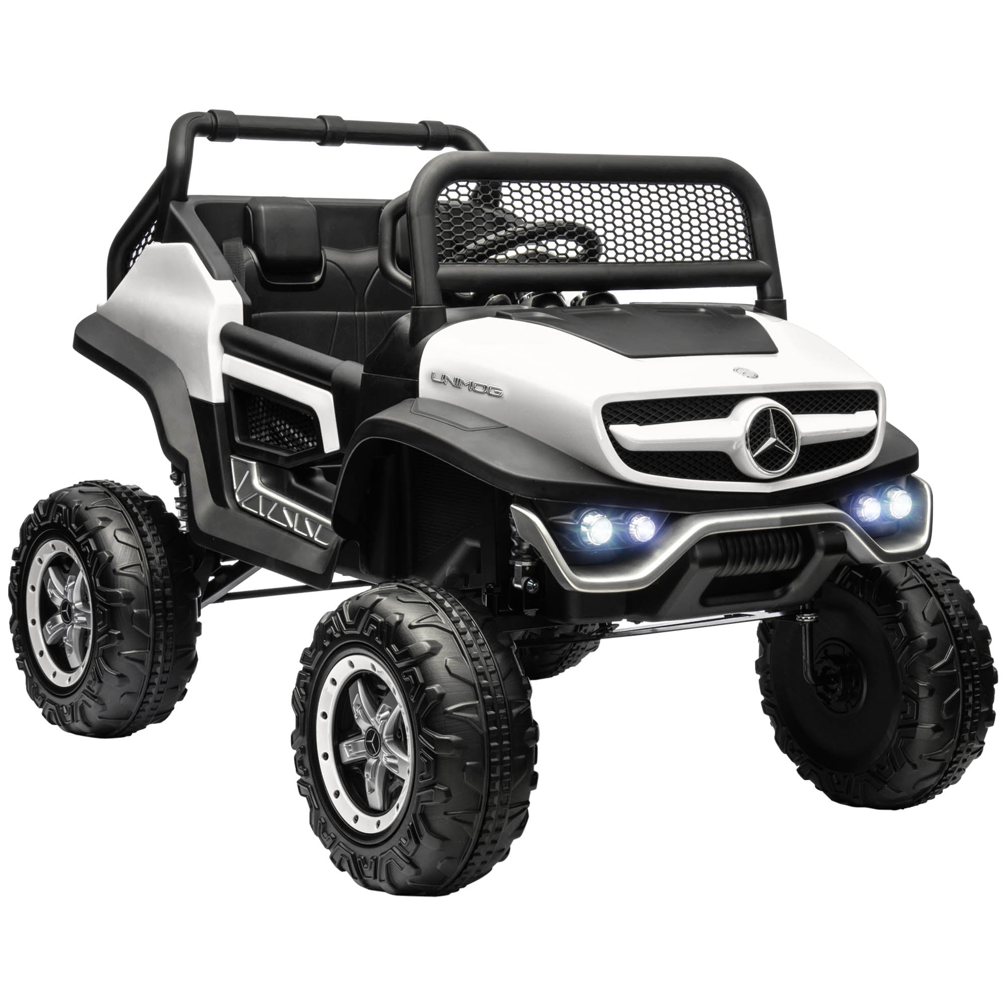 12V Licensed Mercedes-Benz Kids Electric Ride On Car, Battery Powered Off-road Toy with Remote Control, Horns, Lights-0