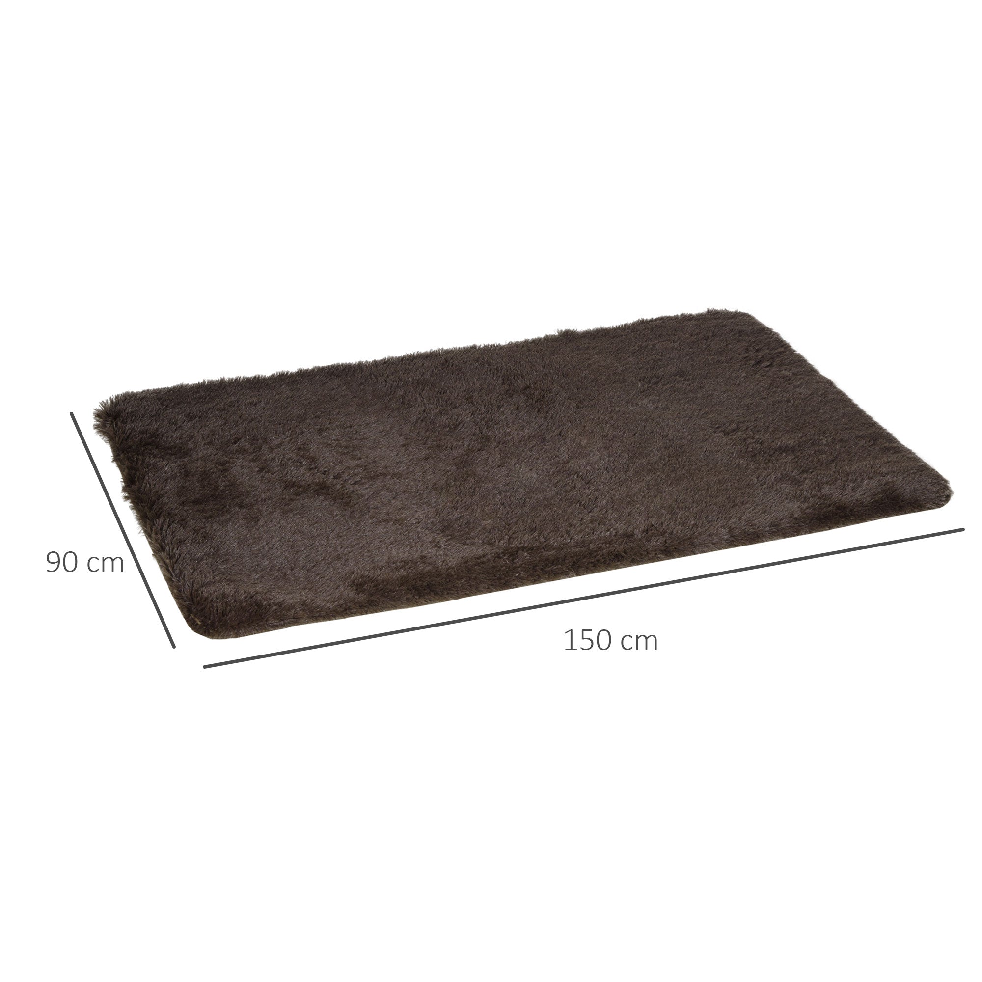 Brown Fluffy Rug, Shaggy Area Rugs Carpet for Living Room, Bedroom, Dining Room, 90x150 cm-2