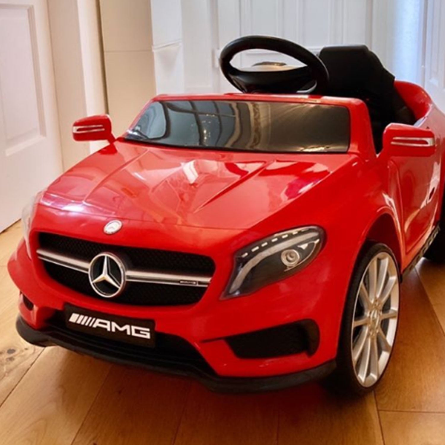 Compatible for 6V Kids Ride On Car Mercedes Benz GLA Licensed Toy toddler with Music Remote Control Rechargeable Headlight Two Speed Red-1