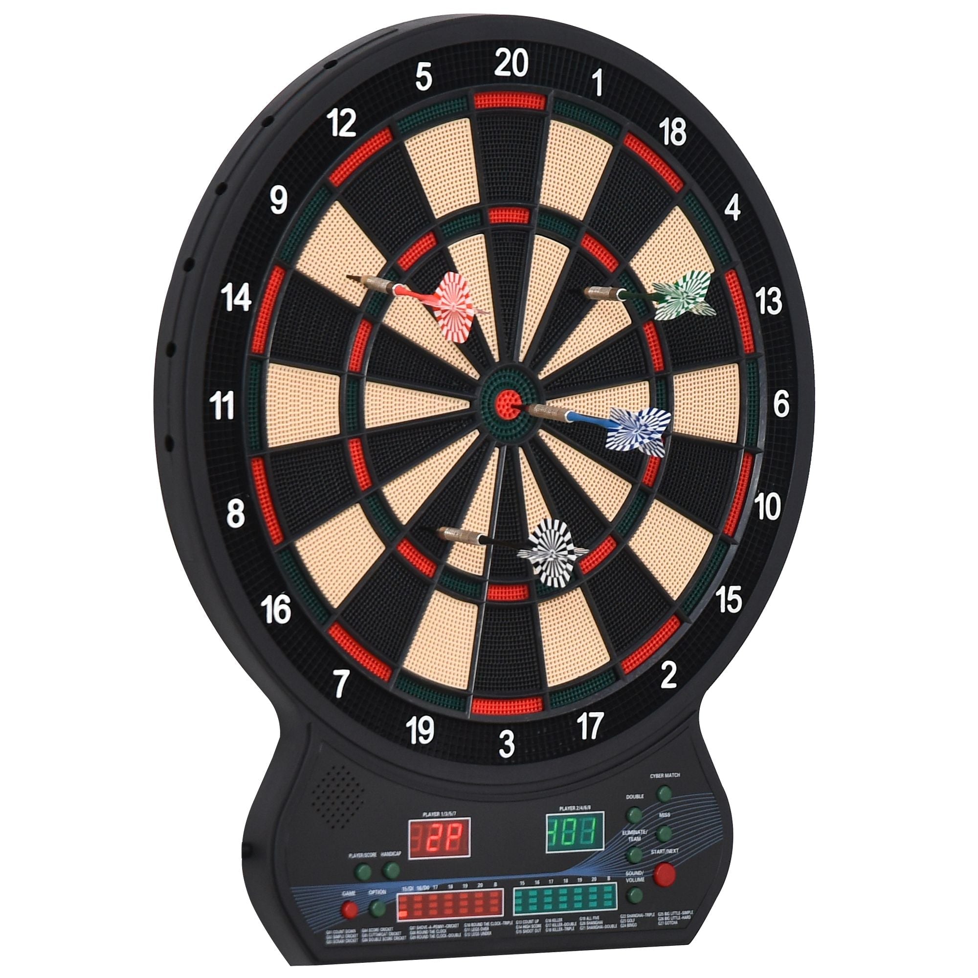 LED Dartboard Electronic Scoreboard 8 Players 27 Games Family Fun w/ 12 Darts 30 Heads Home Office Classic Game-0