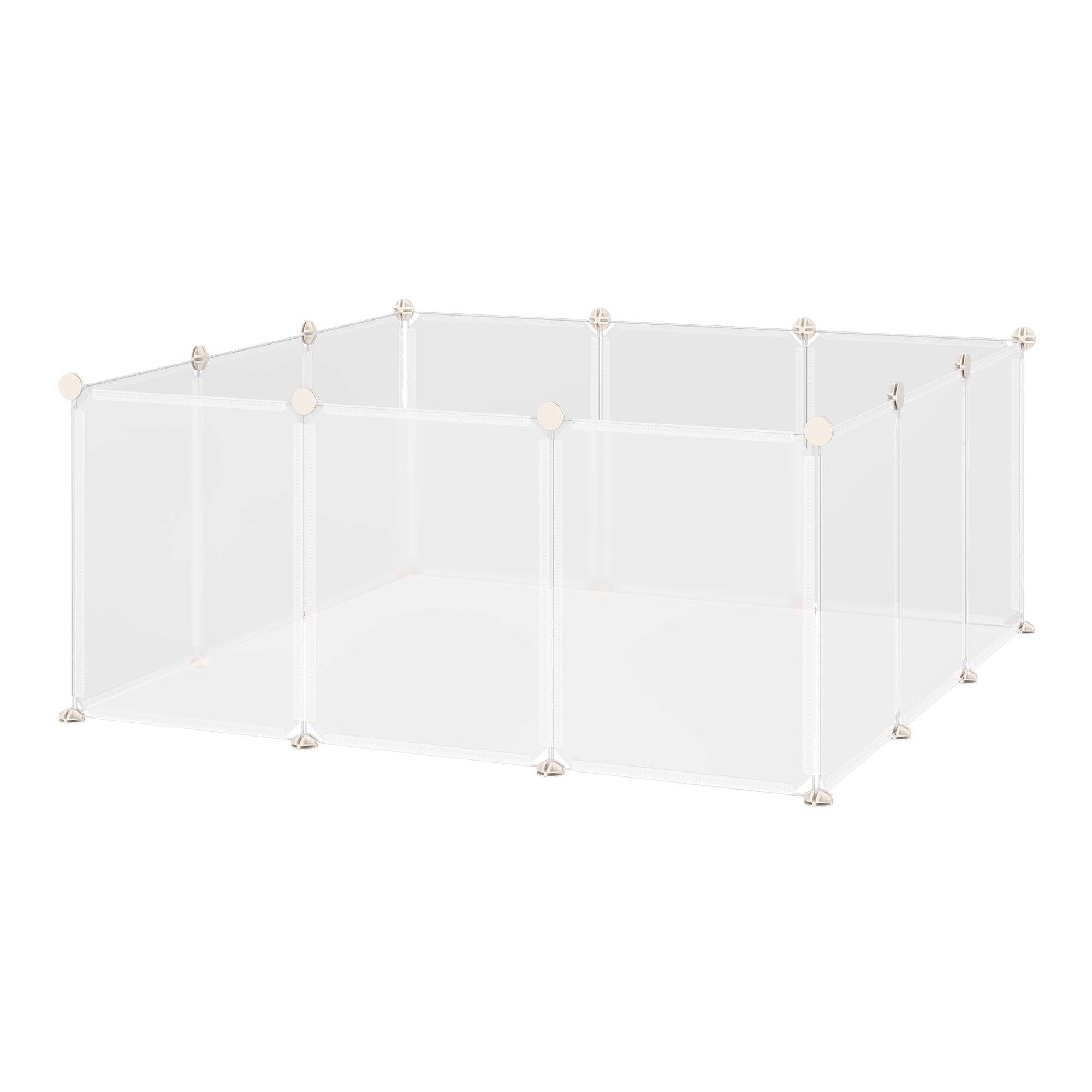 Pet Playpen DIY Small Guinea Pigs Hutches Open Enclosure Portable Plastic Fence 12 Panels for Kitten Bunny Chinchilla Guinea Pig White-1