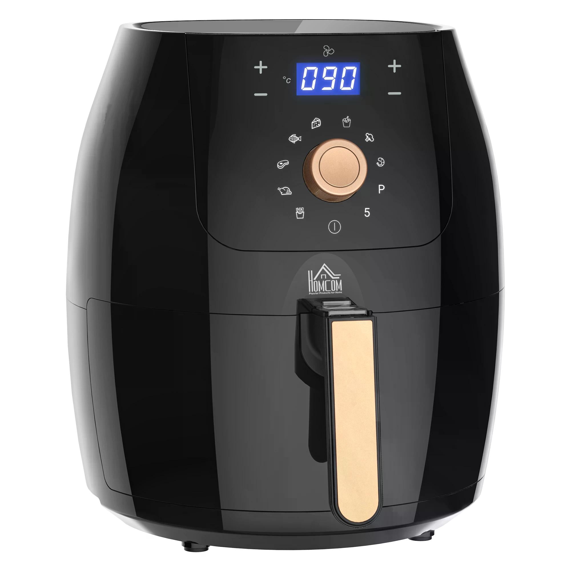 Digital Air Fryer 1700W 5.5L with Rapid Air Circulation System Adjustable Temperature 60 Min Timer for Healthy Oil Free Low Fat-0