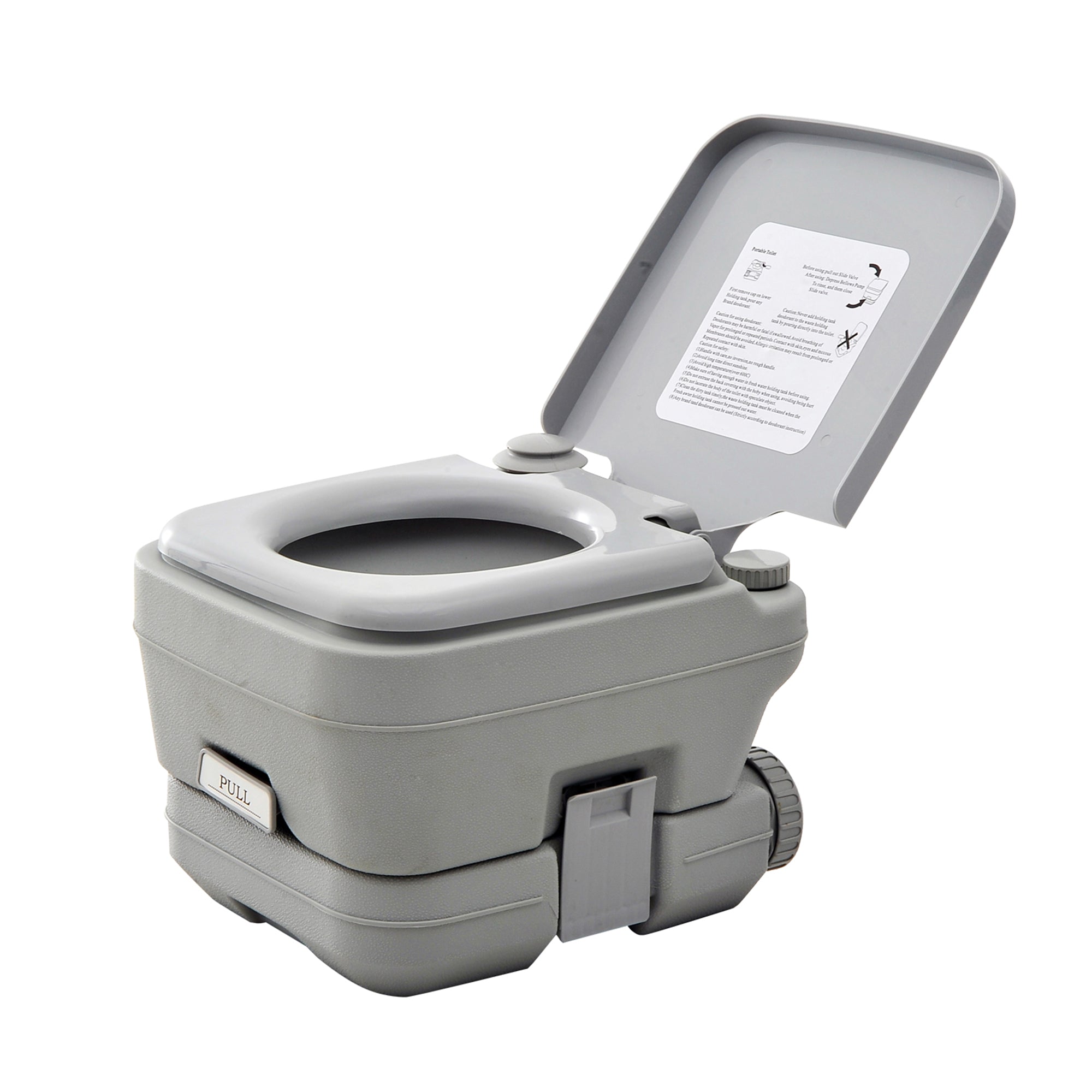 10L Portable Travel Toilet Outdoor Camping Picnic with 2 Detachable Tanks & Push-button Operation, Grey-0