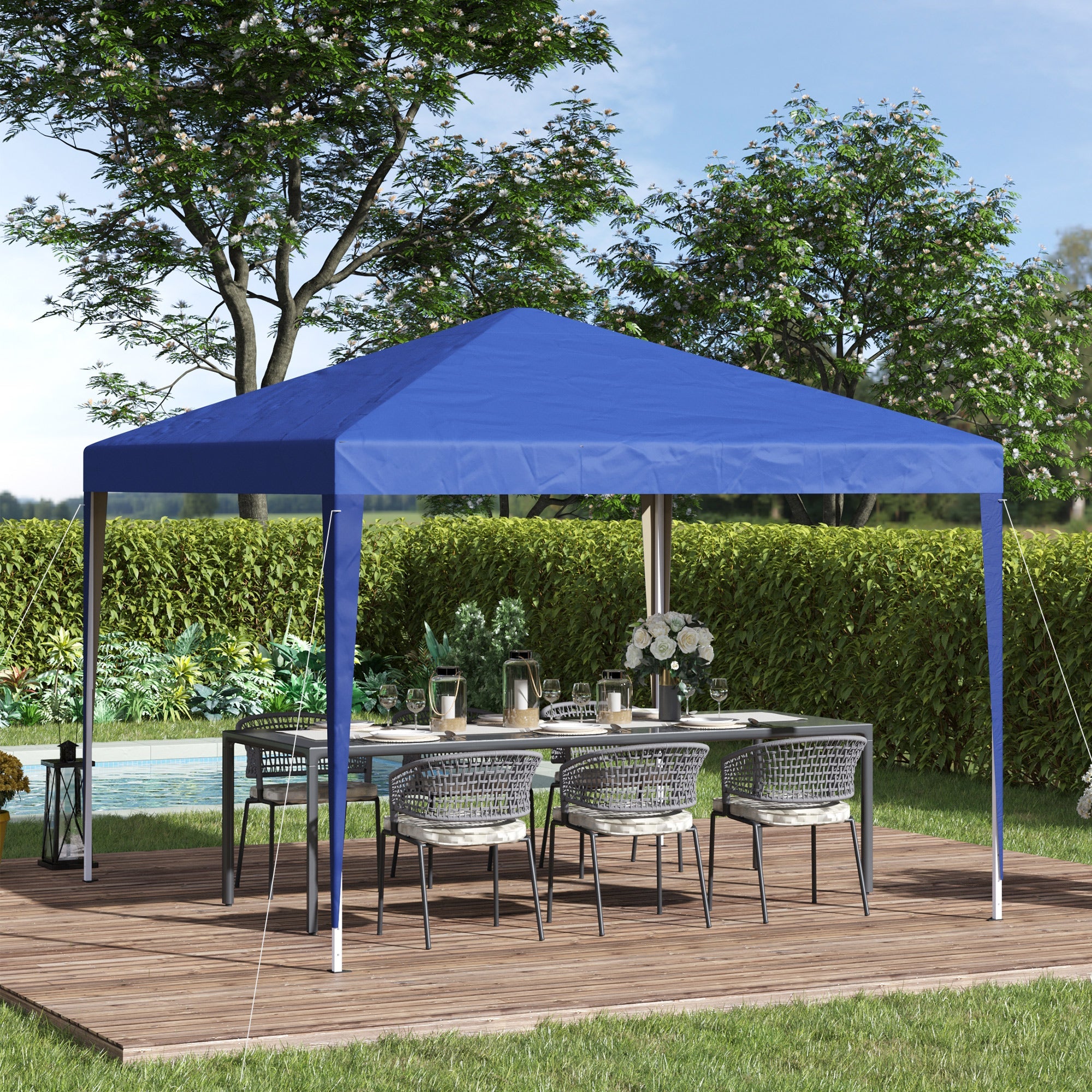 3 x 3M Garden Pop Up Gazebo Marquee Party Tent Wedding Canopy (Blue) + Carrying Bag-1