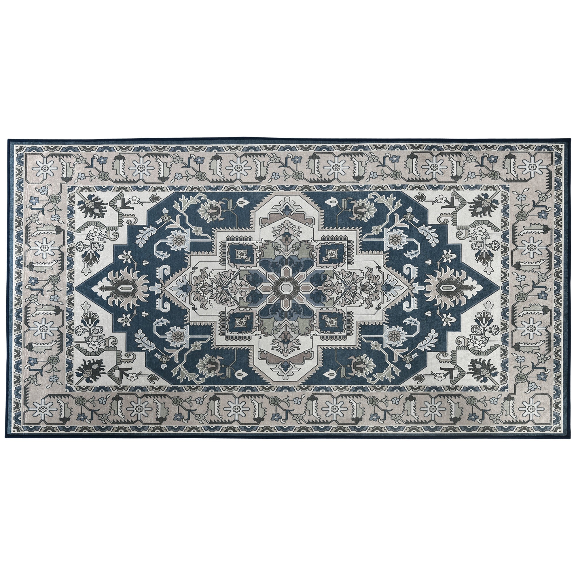 Vintage Persian Rugs, Boho Bohemian Area Rugs Large Carpet for Living Room, Bedroom, Dining Room, 80x150 cm, Grey-0