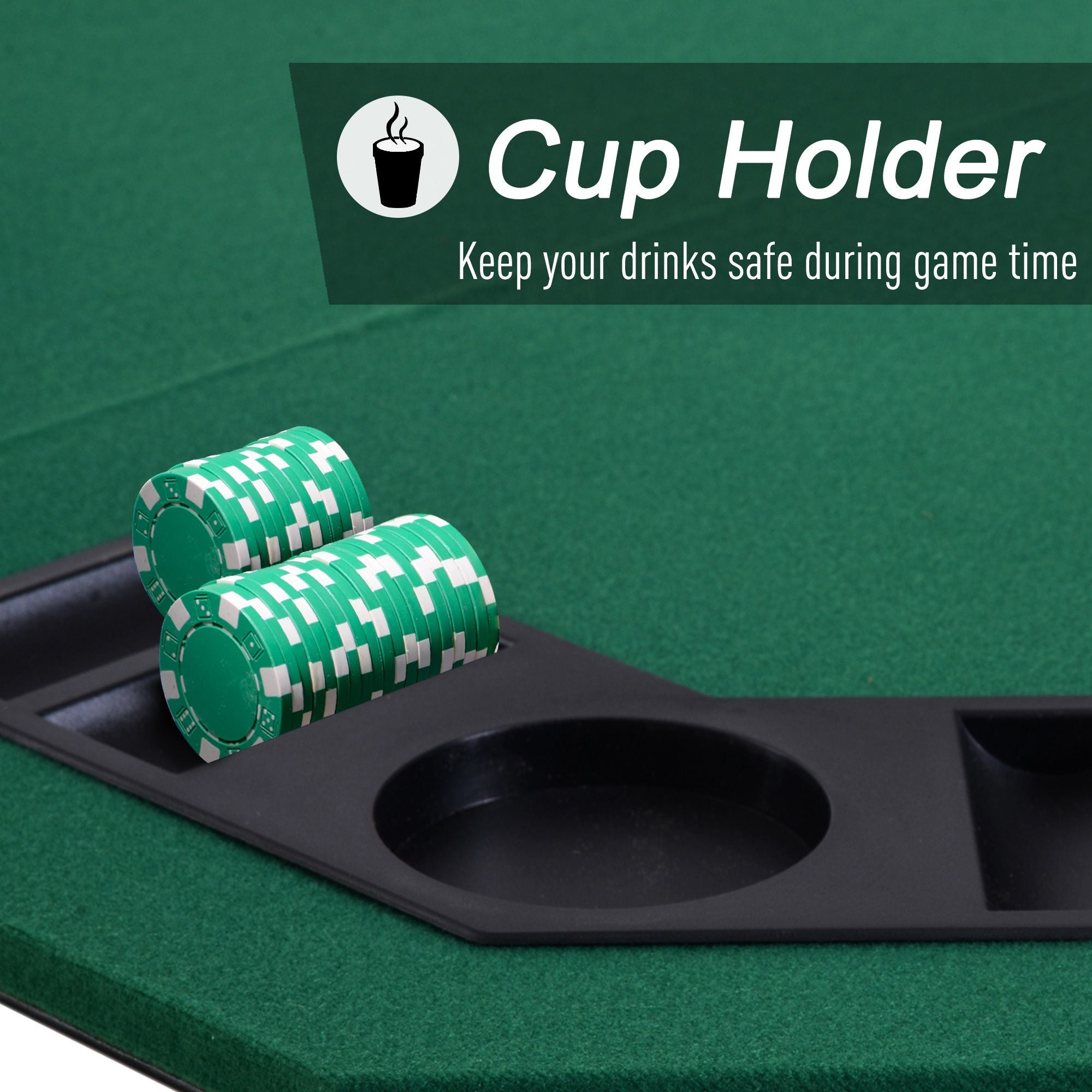 1.2m/48Inch Foldable Poker Table W/ Carrying Bag-3