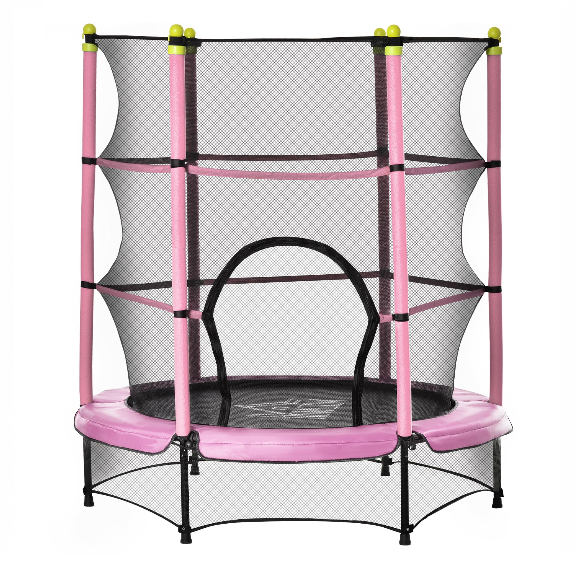 5.2FT Kids Trampoline with Safety Enclosure, Indoor Outdoor Toddler Trampoline for Ages 3-10 Years, Pink-0