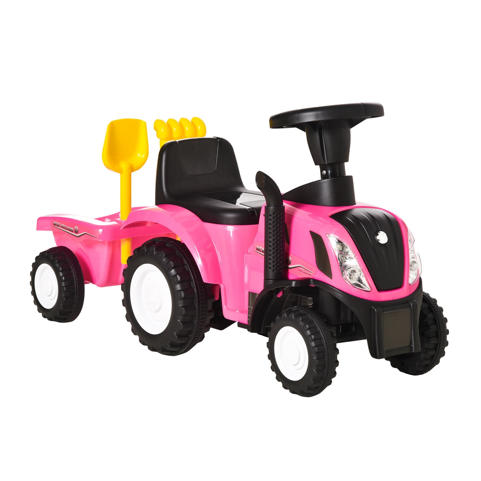 Ride On Tractor Toddler Walker Foot To Floor Slider w/ Horn Storage Steering Wheel for 1-3 Years Old Pink-0