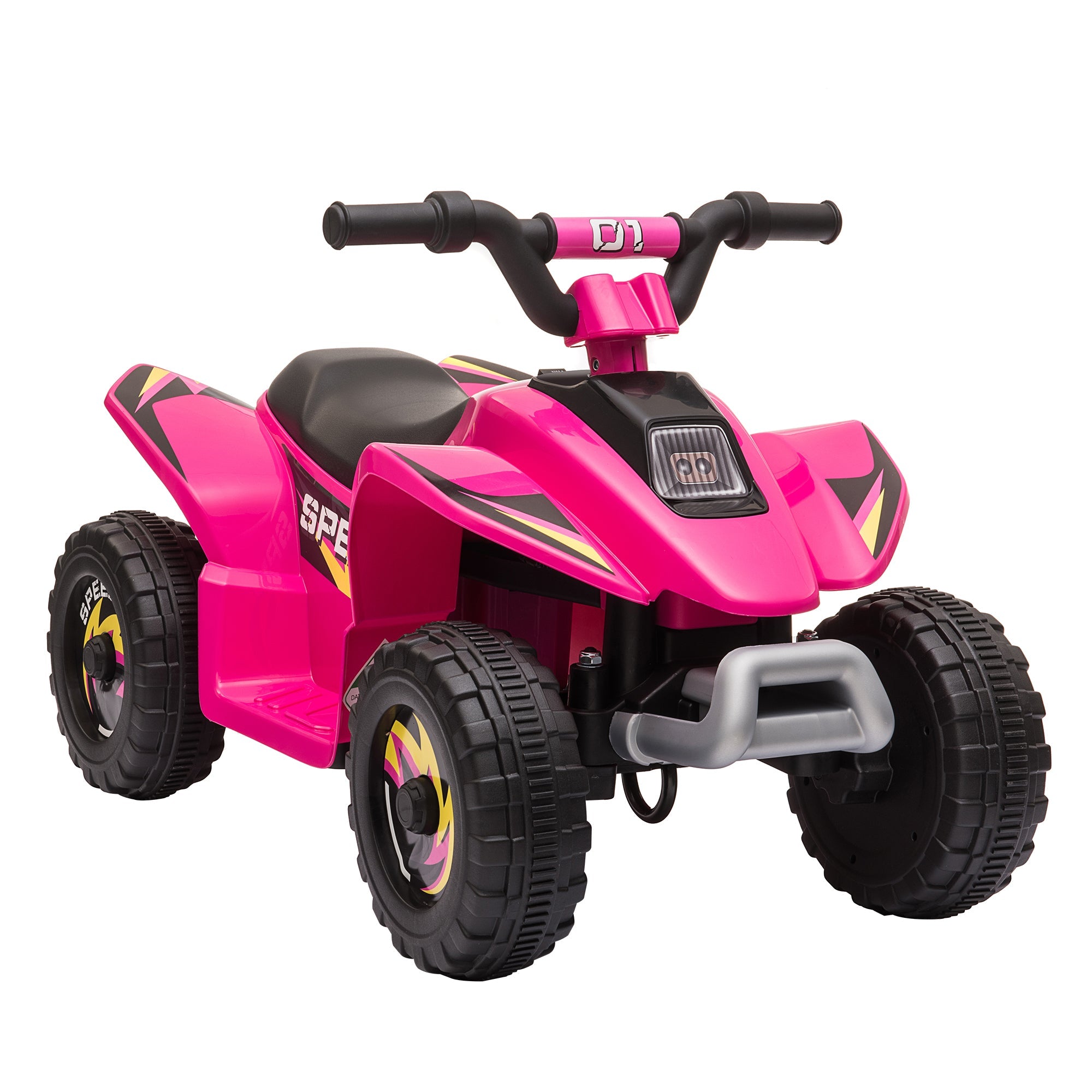 6V Kids Electric Ride on Car ATV Toy Quad Bike Four Big Wheels w/ Forward Reverse Functions Toddlers for 18-36 Months Old Pink-0