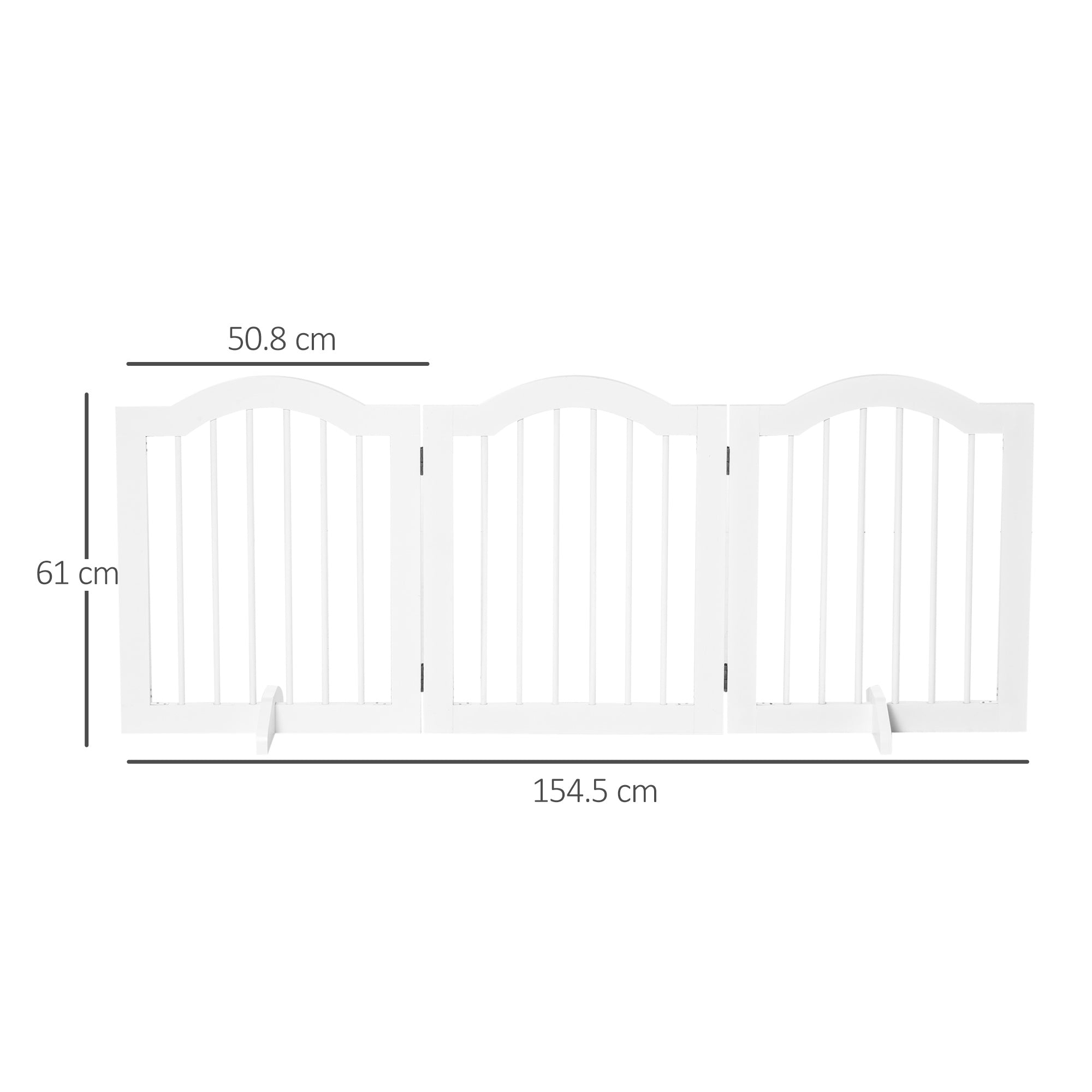 Dog Gate Wooden Foldable Small Sized Pet Gate Stepover Panel with Support Feet Freestanding Safety Barrier for the House Doorway Stairs White-2