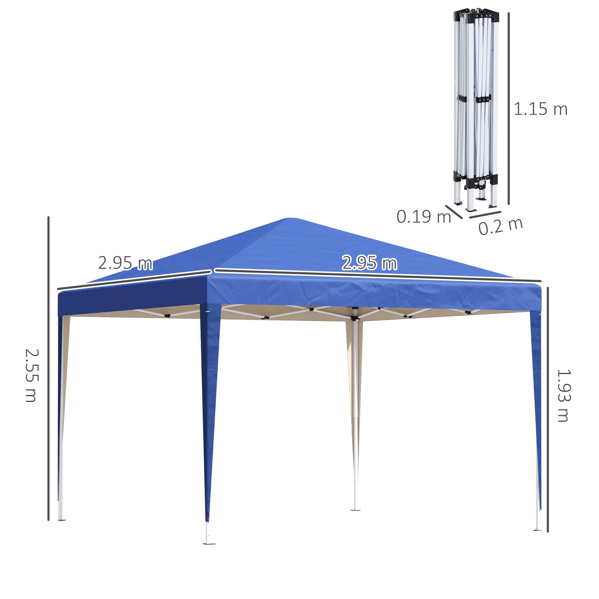 3 x 3M Garden Pop Up Gazebo Marquee Party Tent Wedding Canopy (Blue) + Carrying Bag-2