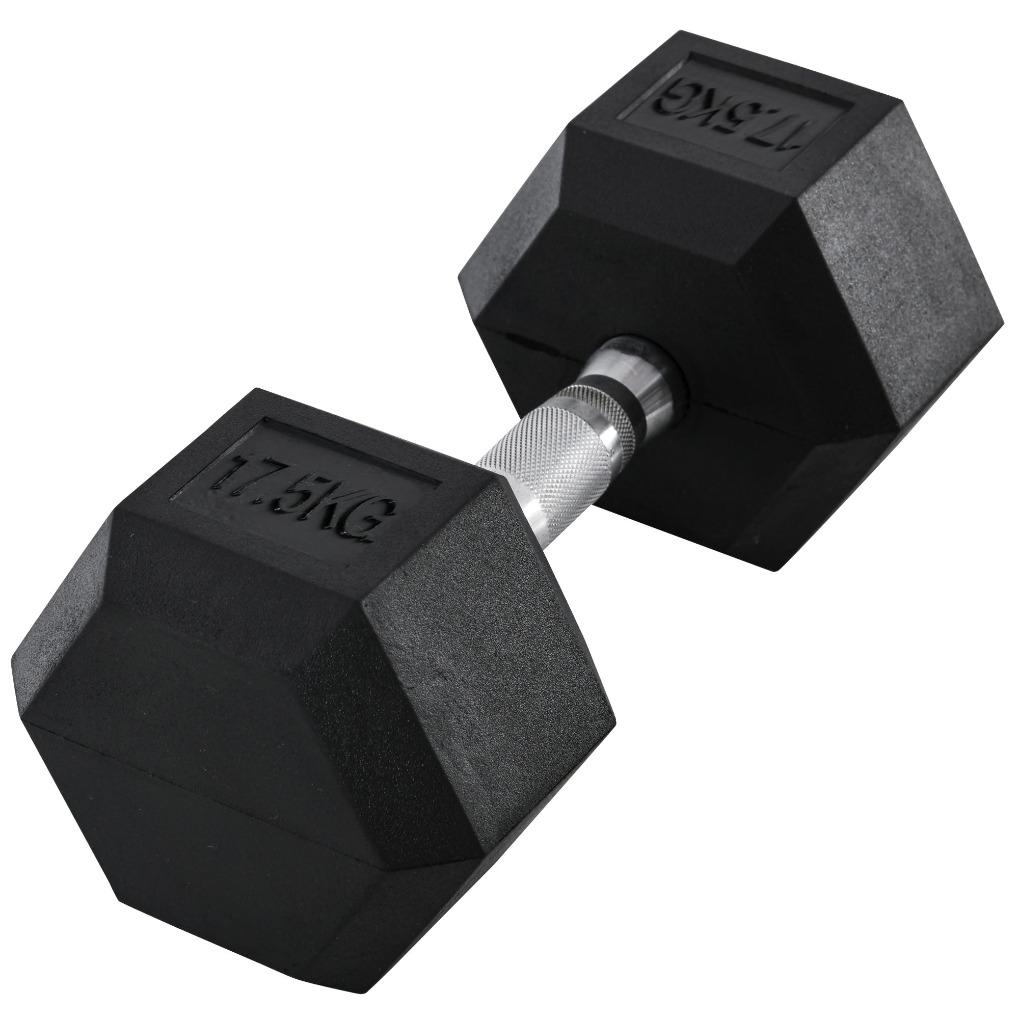 17.5KG Single Rubber Hex Dumbbell Portable Hand Weights Dumbbell Home Gym Workout Fitness Hand Dumbbell-0