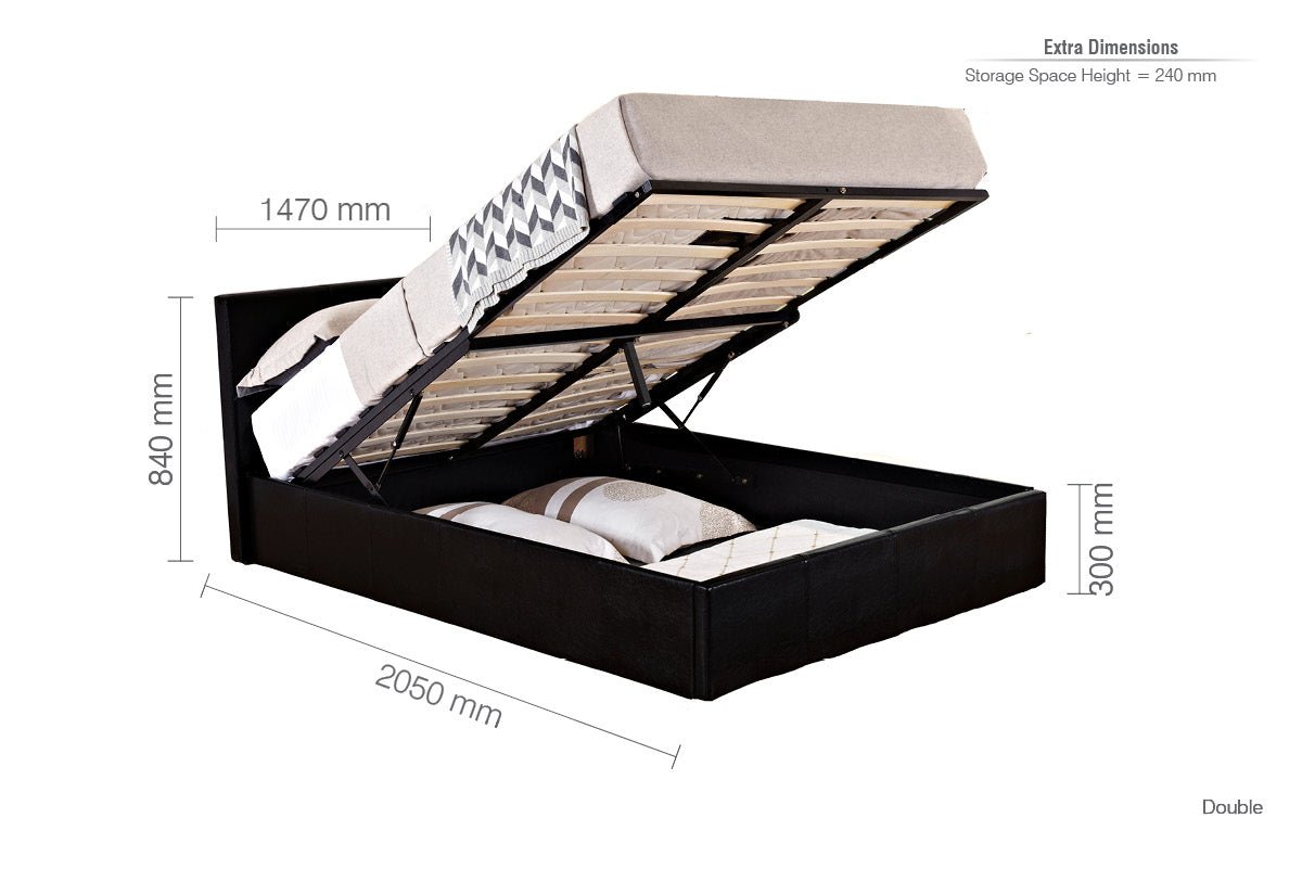 Berlin Double Ottoman Bed Black-1