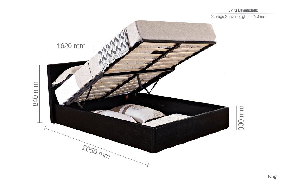 Berlin King Ottoman Bed Black-1