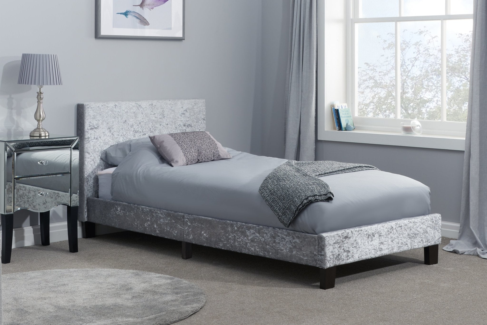 Berlin Single Bed - Grey-0