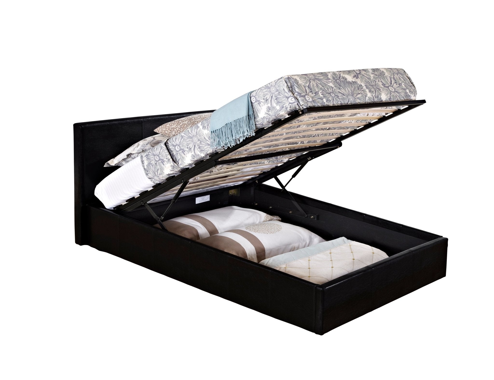 Berlin Single Ottoman Bed - Black-2