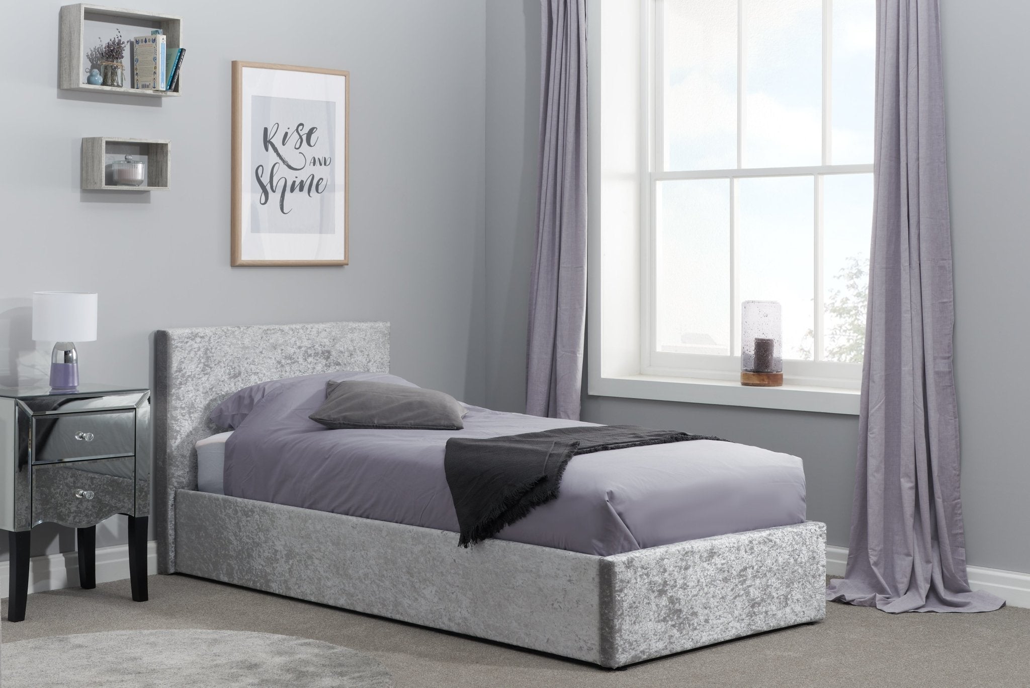 Berlin Single Ottoman Bed - Grey-1