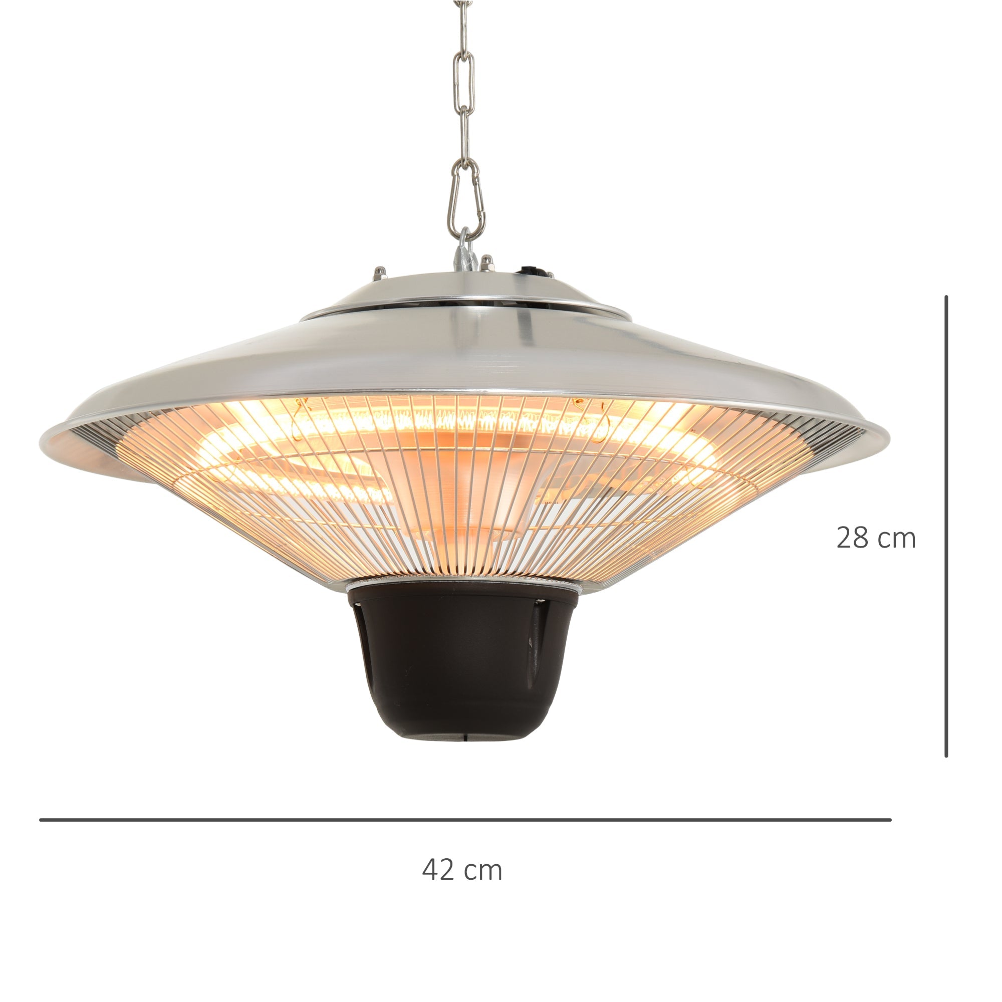 1500W Patio Heater Outdoor Ceiling Mounted Aluminium Halogen Electric Hanging Heating Light Pull Switch Control-2