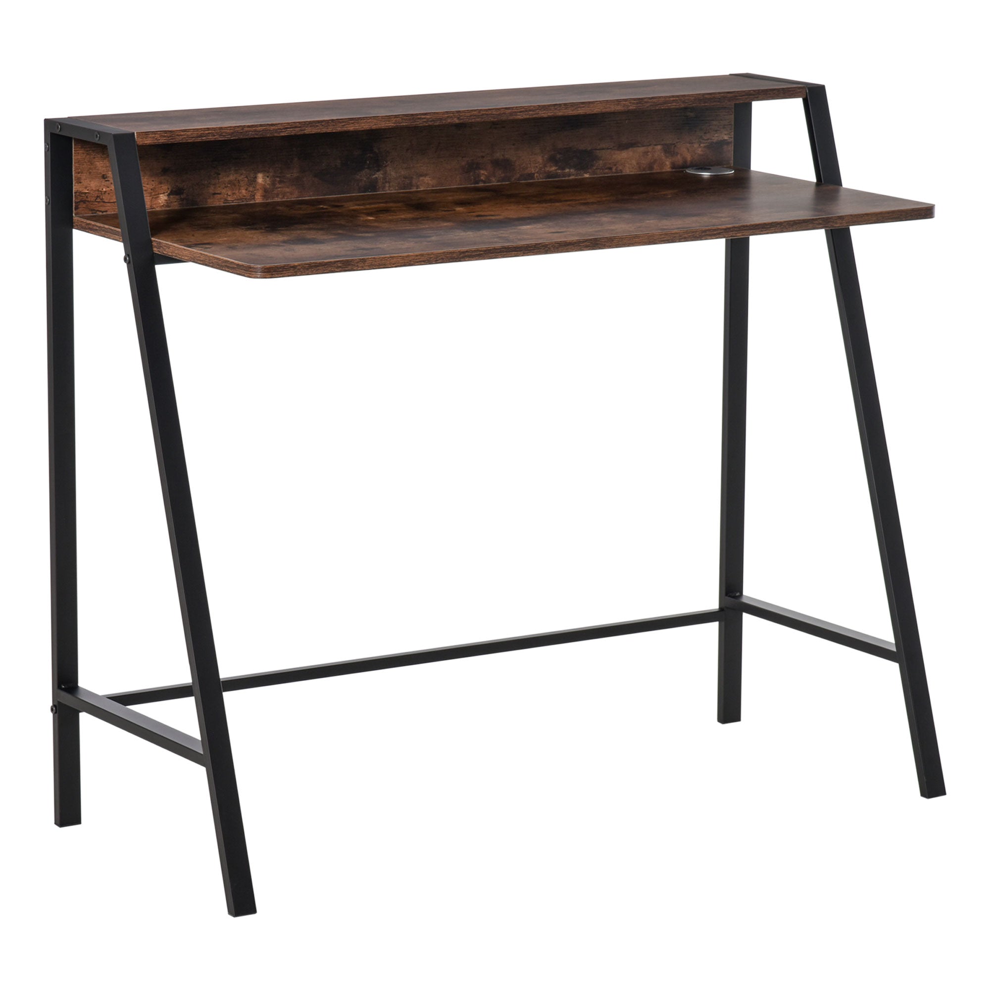 Writing Desk Computer Table Home Office PC Laptop Workstation Storage Shelf Color Rustic Brown-0