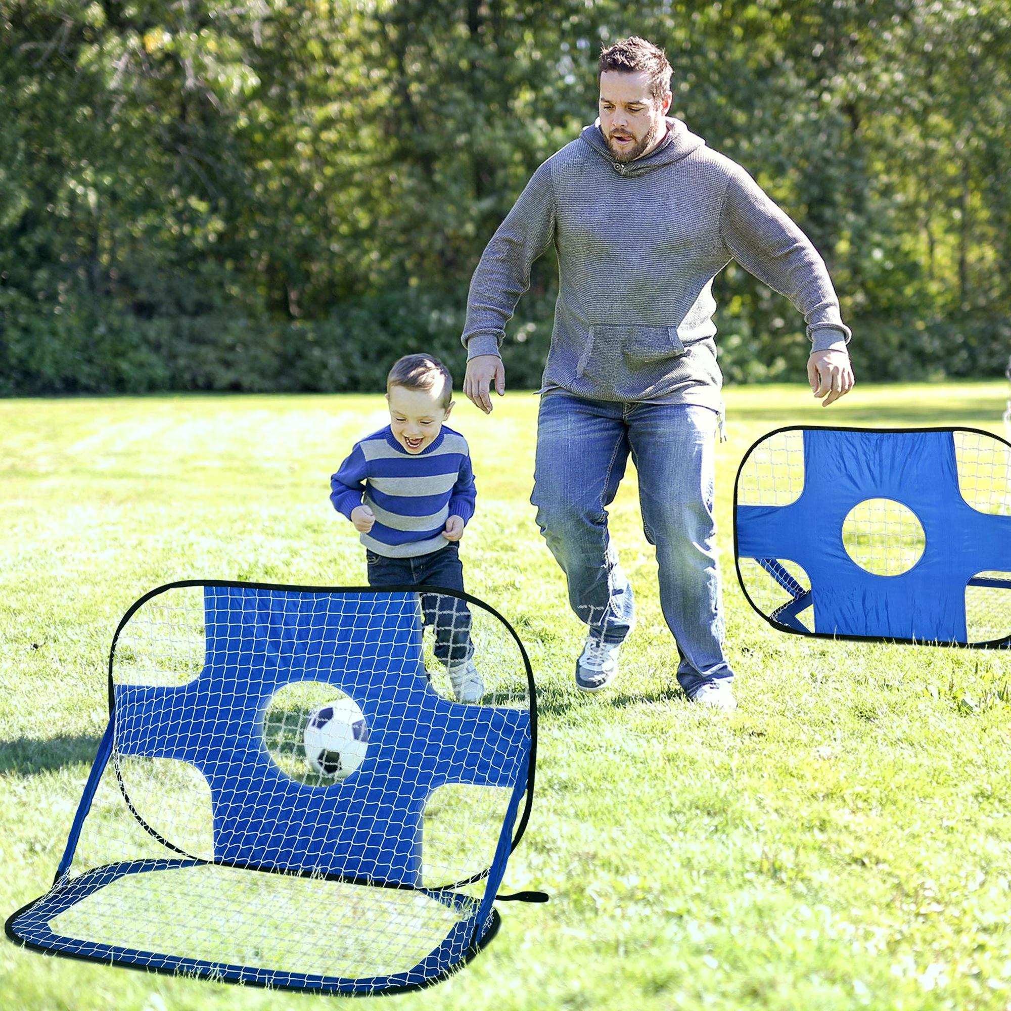 2 in 1 Pop Up Soccer Nets Kids Target Goal Net for Backyard Outdoor Sports and Practice-1