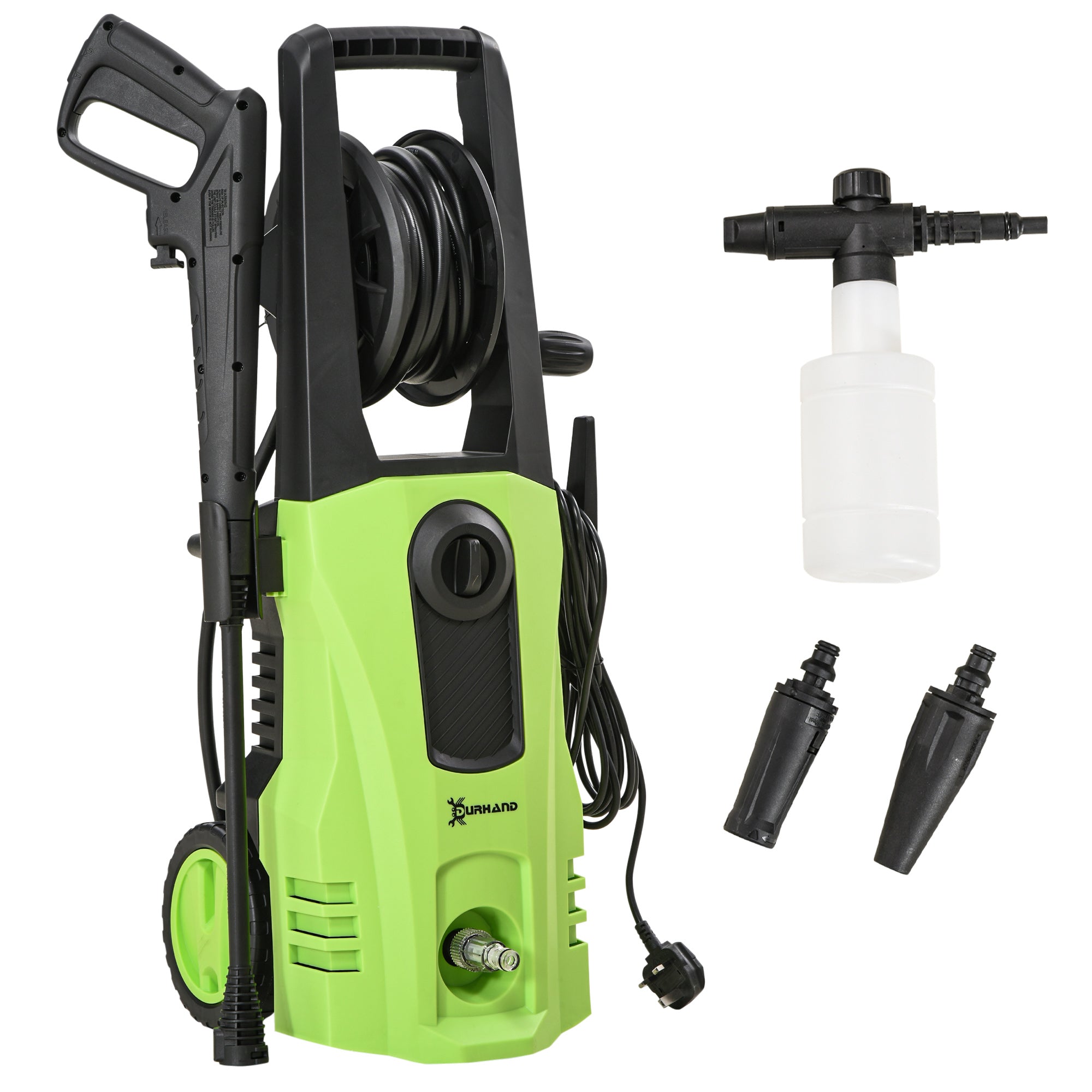 1800W High Pressure Washer, 150 Bar Pressure, 510 L/h Flow, High-Performance Portable Power Washer Jet Wash Cleaner for Garden, Car, Green-0