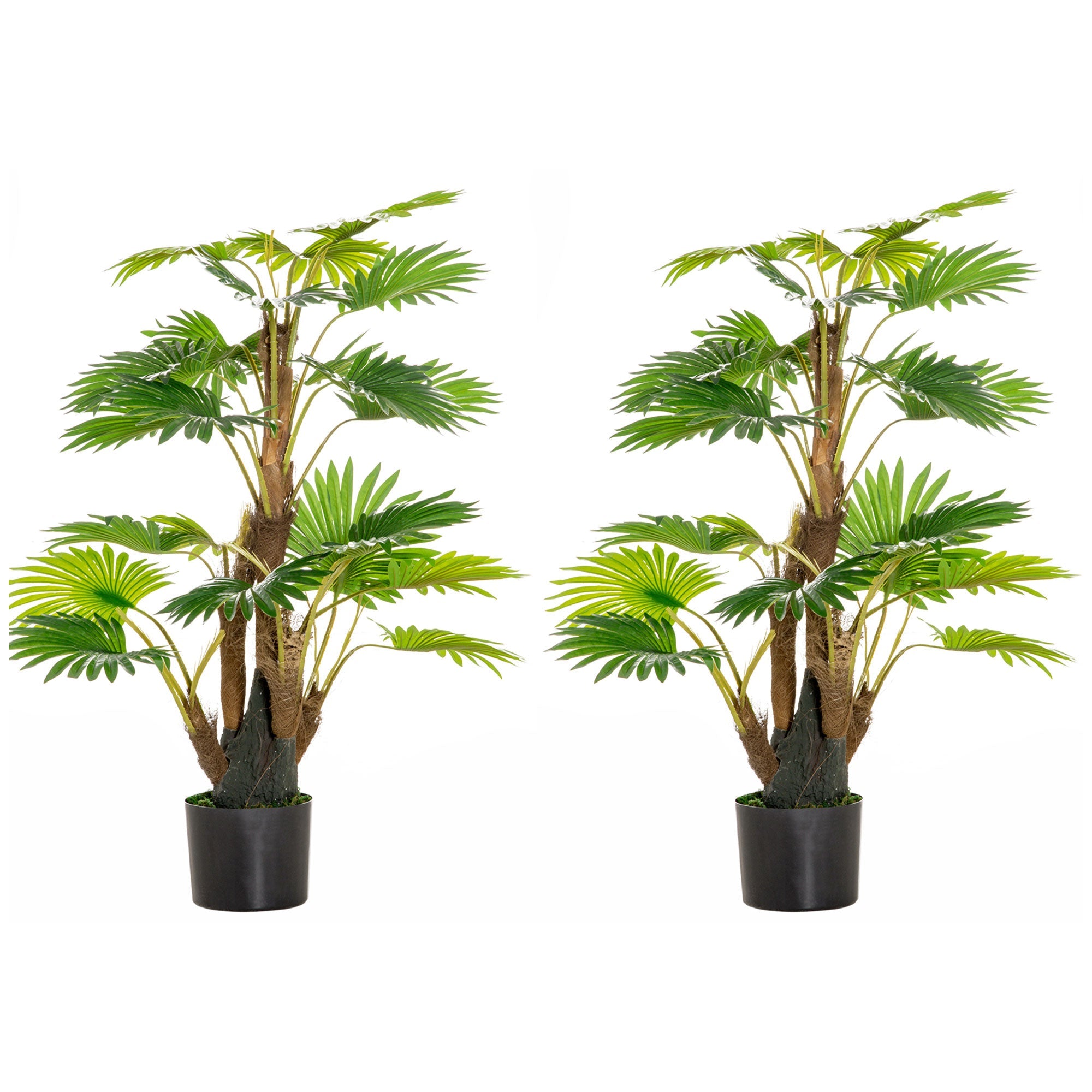 2 Pack Artificial Plant Palm Tree in Pot, Fake Plants for Home Indoor Outdoor Decor, 135cm, Green-0