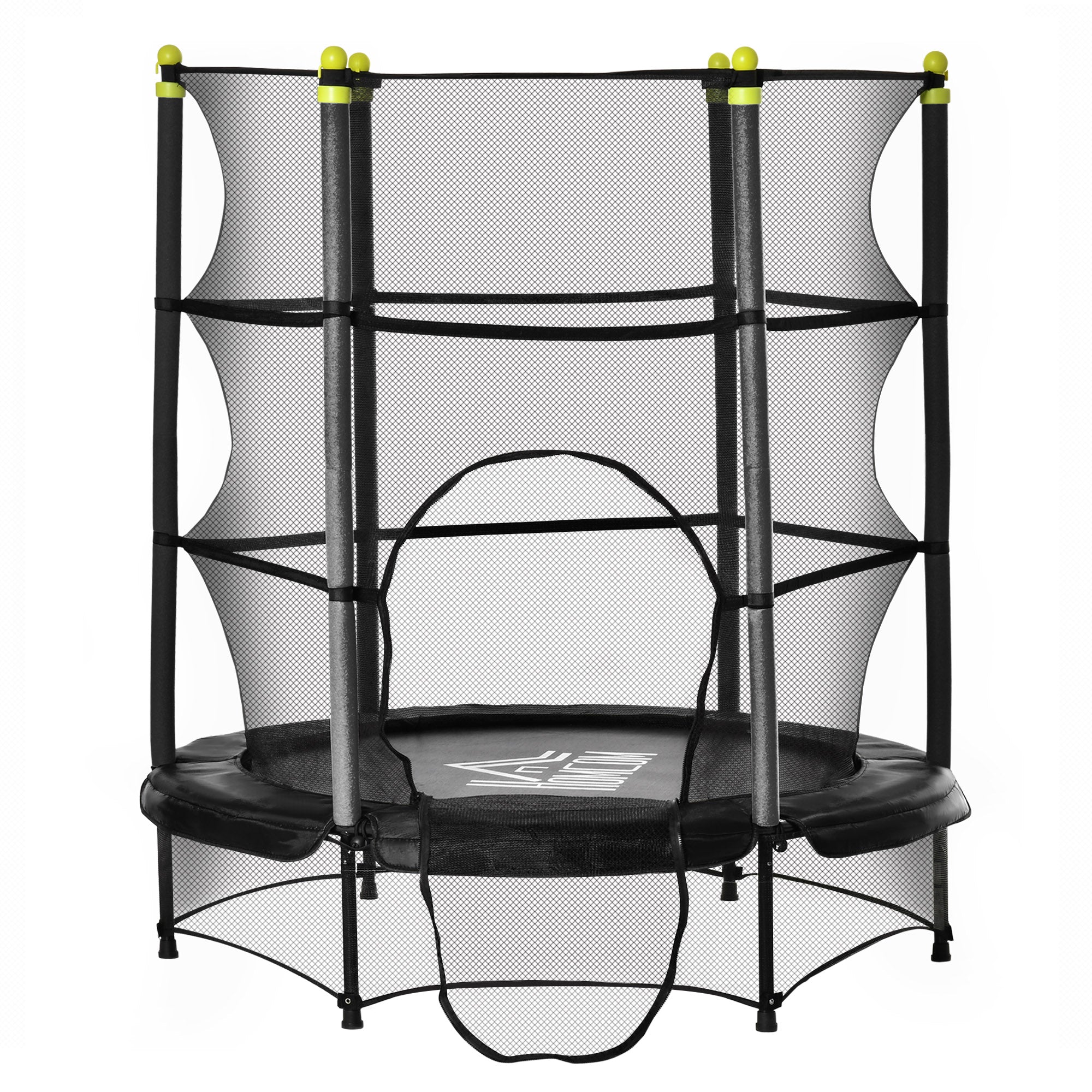 5.2FT Kids Trampoline with Safety Enclosure, Indoor Outdoor Toddler Trampoline for Ages 3-10 Years, Black-0