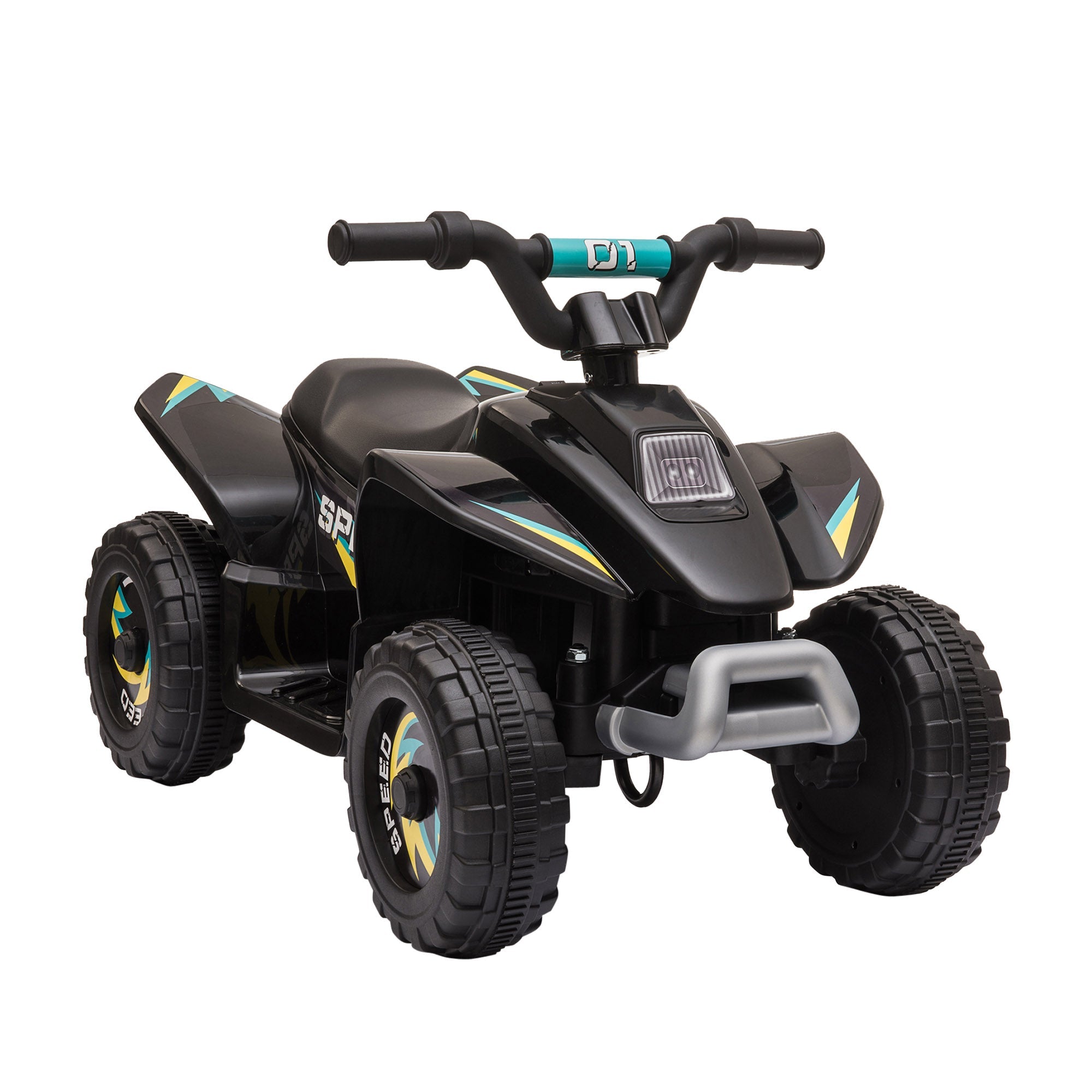 6V Kids Electric Ride on Car ATV Toy Quad Bike Four Big Wheels w/ Forward Reverse Functions Toddlers aged 18-36 months Black-0