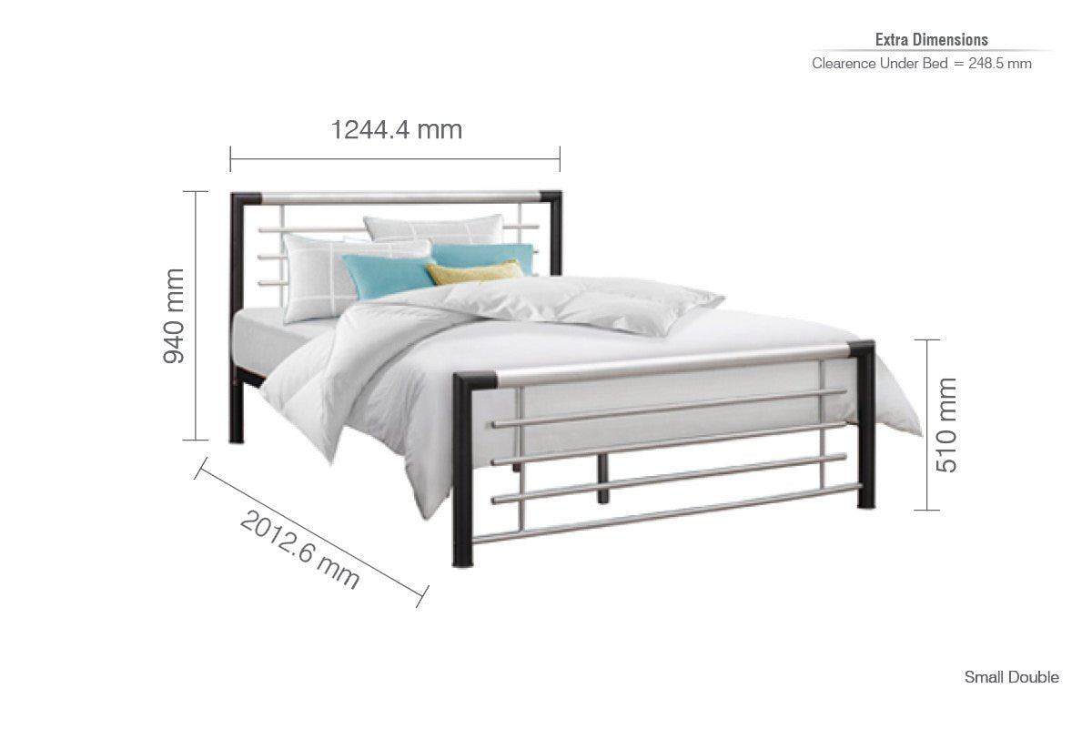 Faro Small Double Bed Silver-1