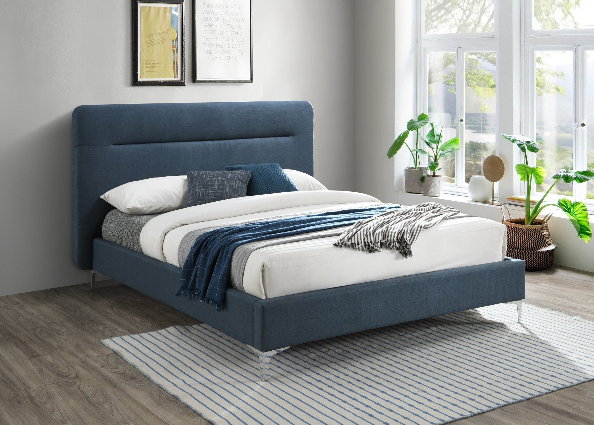 Finn Double Bed Blue-0