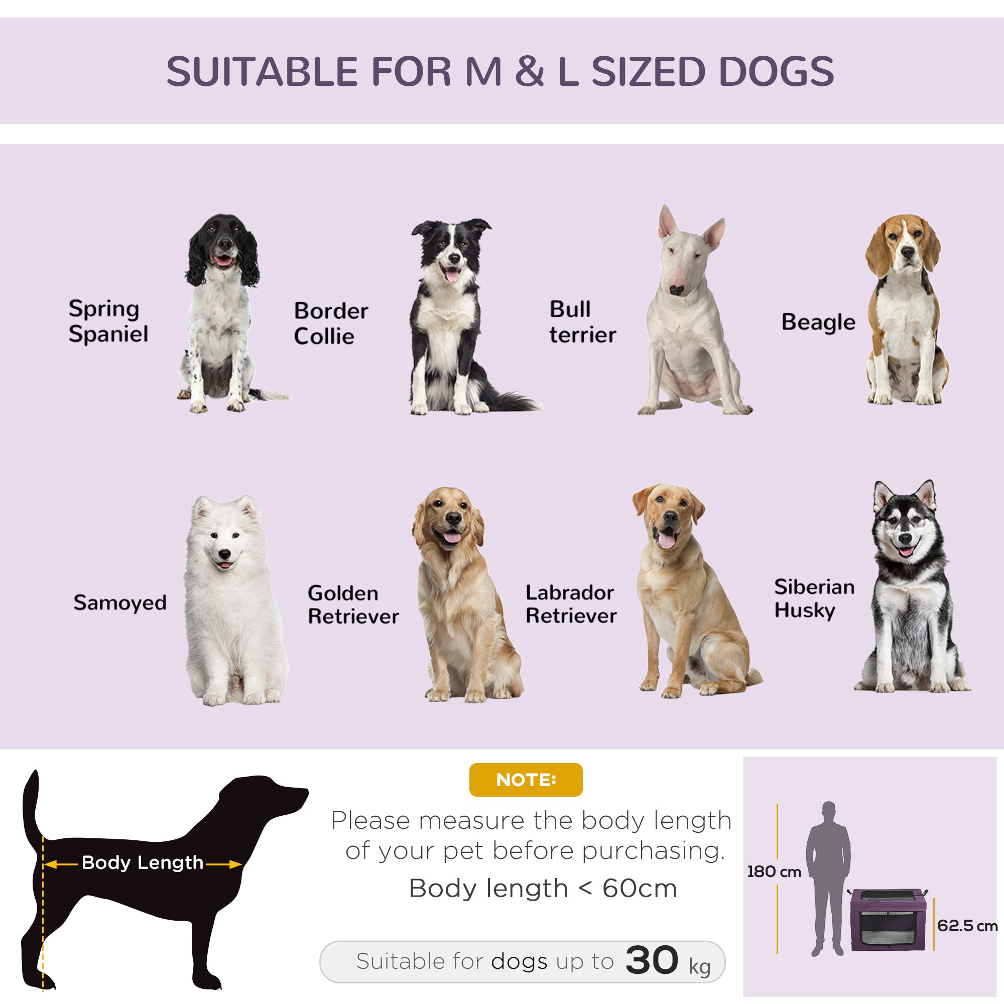 90cm Pet Carrier Portable Cat Carrier Foldable Dog Bag, Pet Travel Bag with Cushion for Medium and Large Dogs, Purple-4