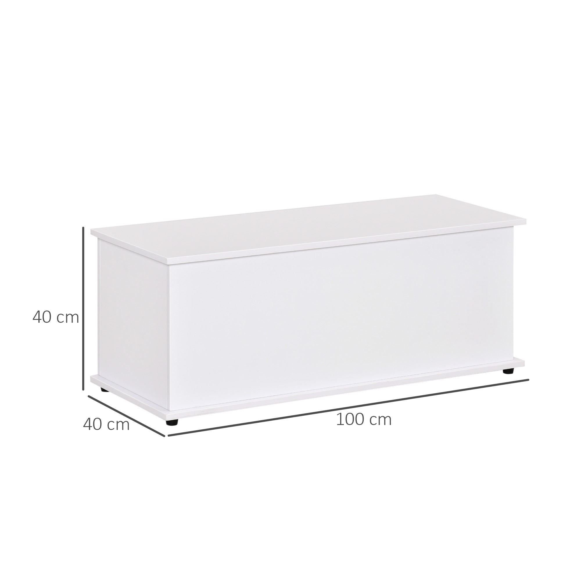 Wooden Storage Box Clothes Toy Chest Bench Seat Ottoman Bedding Blanket Trunk Container with Lid - White-2