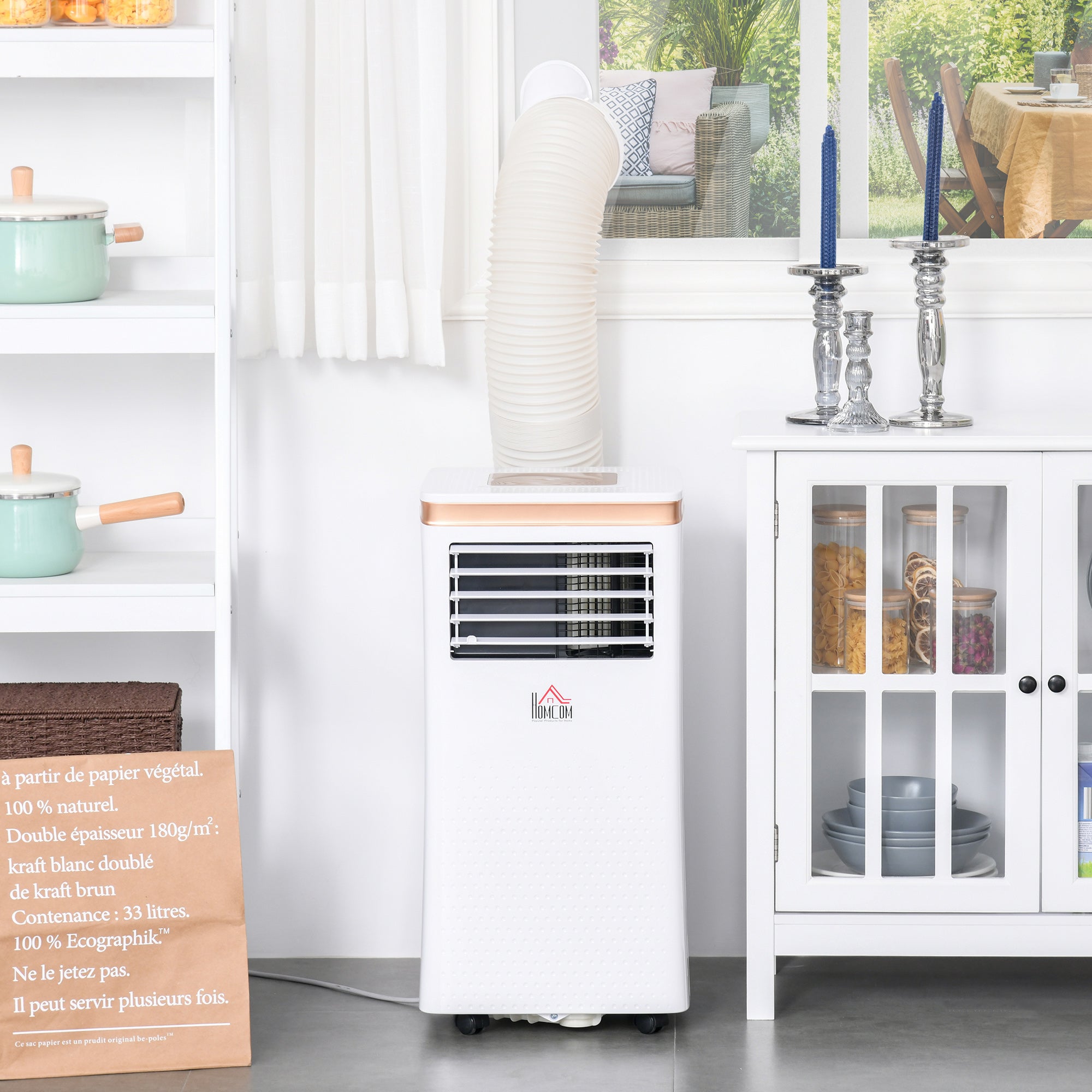 10000 BTU 4-In-1 Compact Portable Mobile Air Conditioner Unit Cooling Dehumidifying Ventilating w/ Fan Remote LED 24 Hr Timer Auto Shut-Down-1