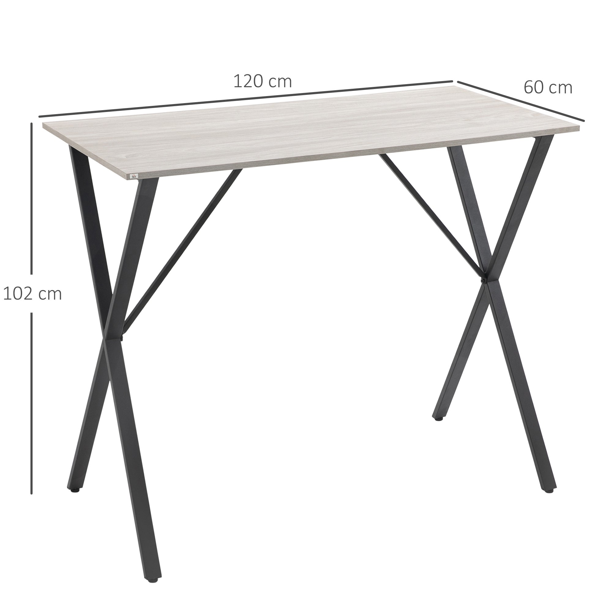 120 cm Rectangular Bar Table for 4 People, Modern Kitchen Table with Marble Effect Tabletop, Steel Legs, for Living Room, Home Bar, White-2