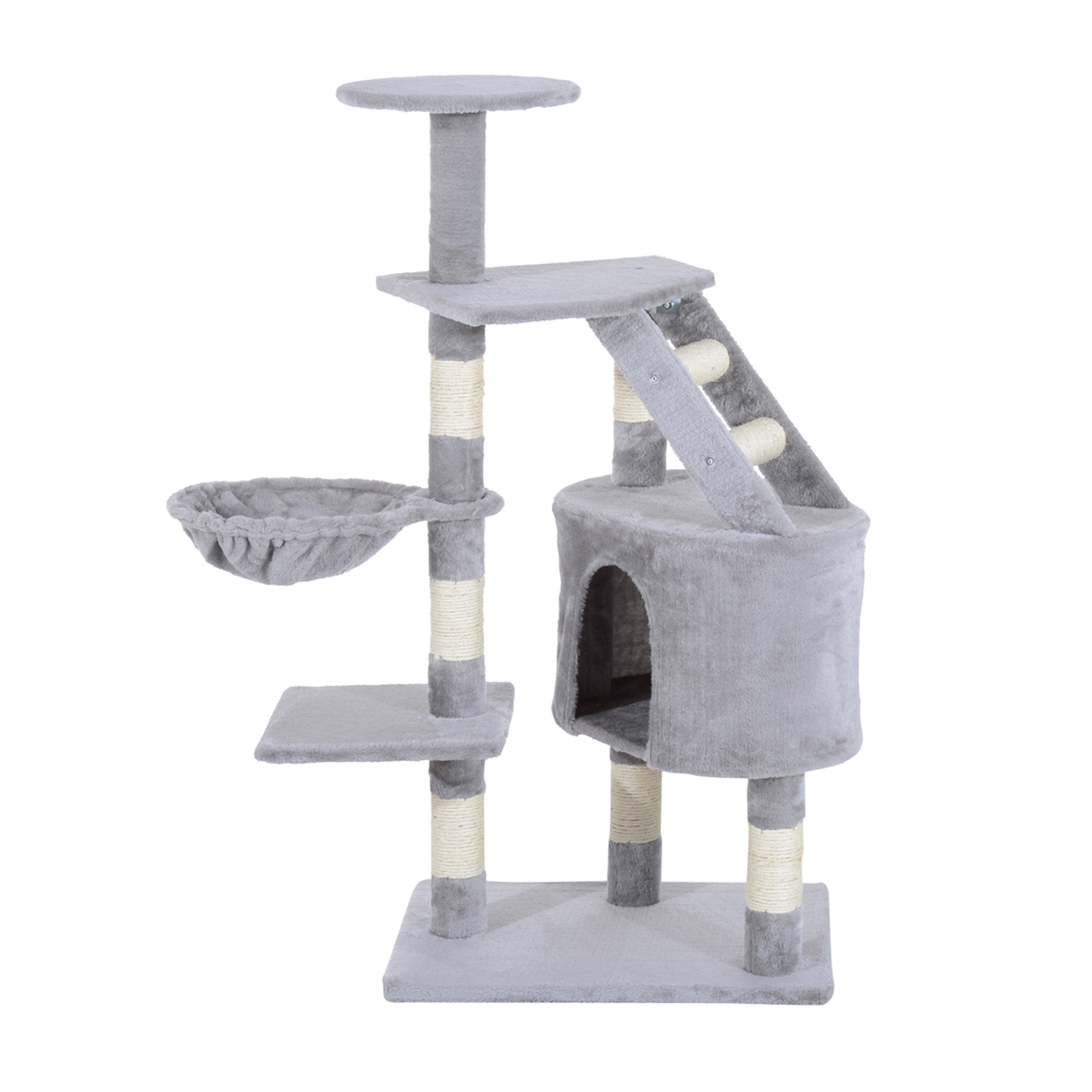 Cat Tree Kitten Scratching Post Scratch Scratcher Climb Activity Center Play House Pet Furniture 125cm (Grey)-0