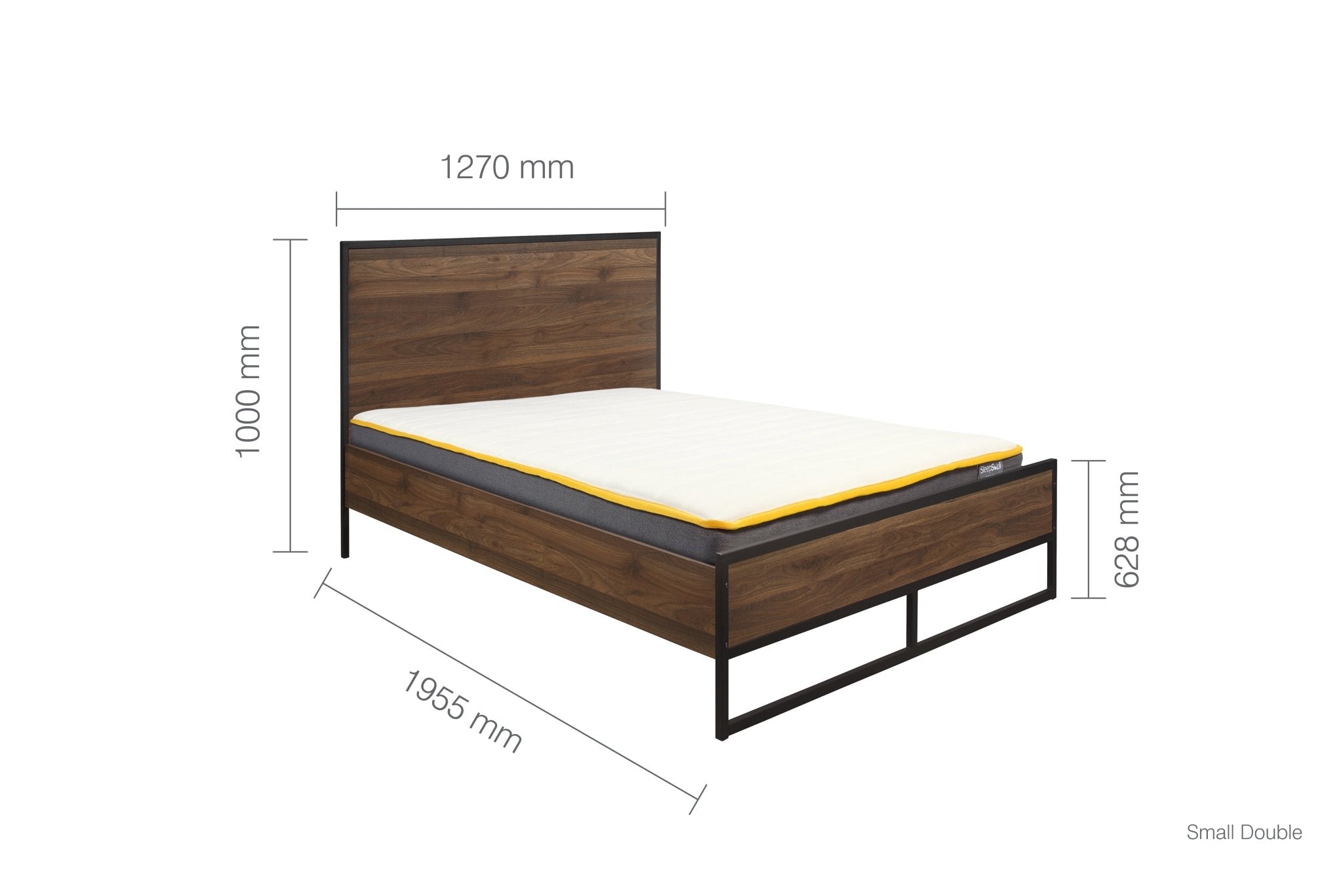 Houston Small Double Bed Brown-1