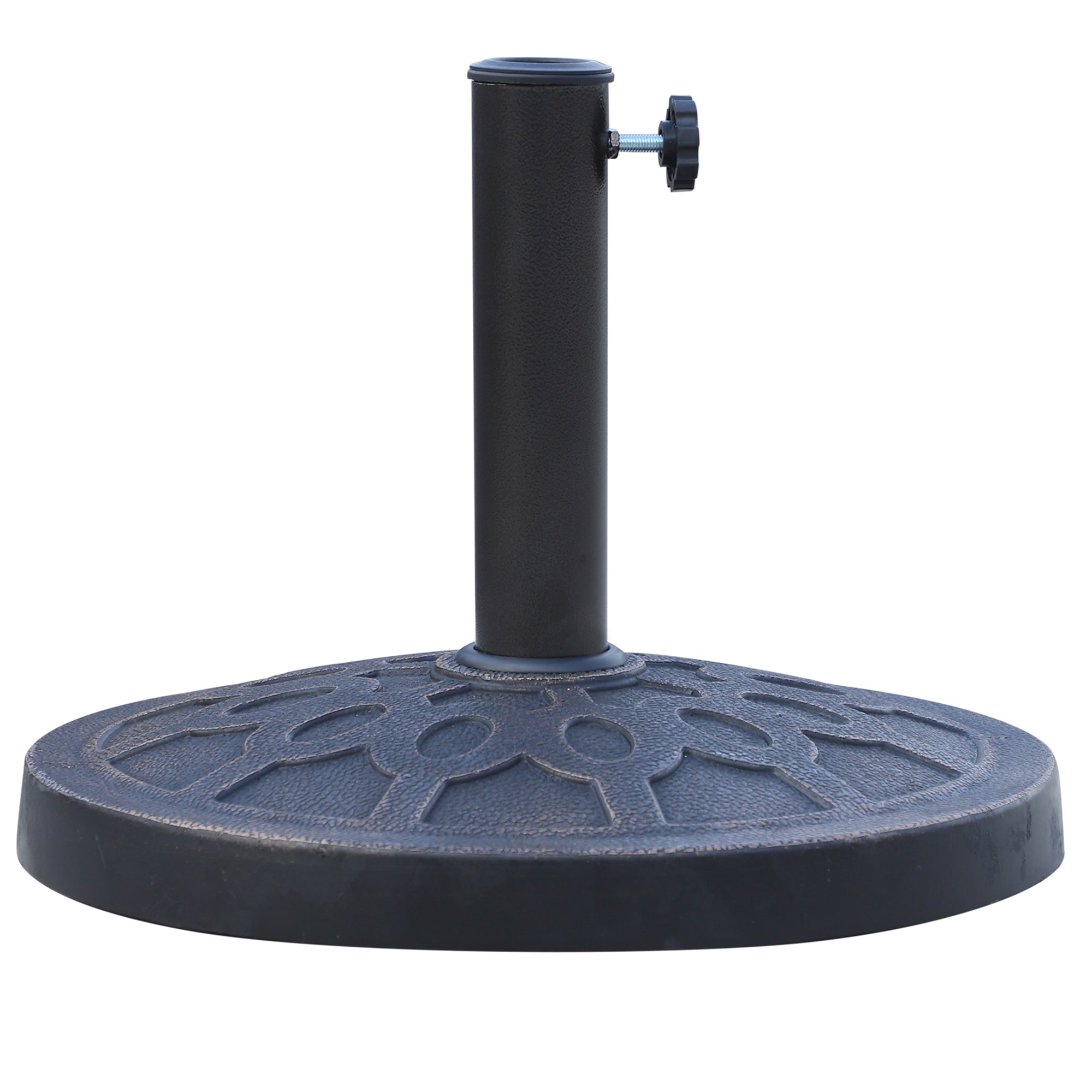 13kg Resin Umbrella Stand Holder, Garden Parasol Base for 38mm or 48mm Outdoor Umbrella Poles, Bronze Tone-0