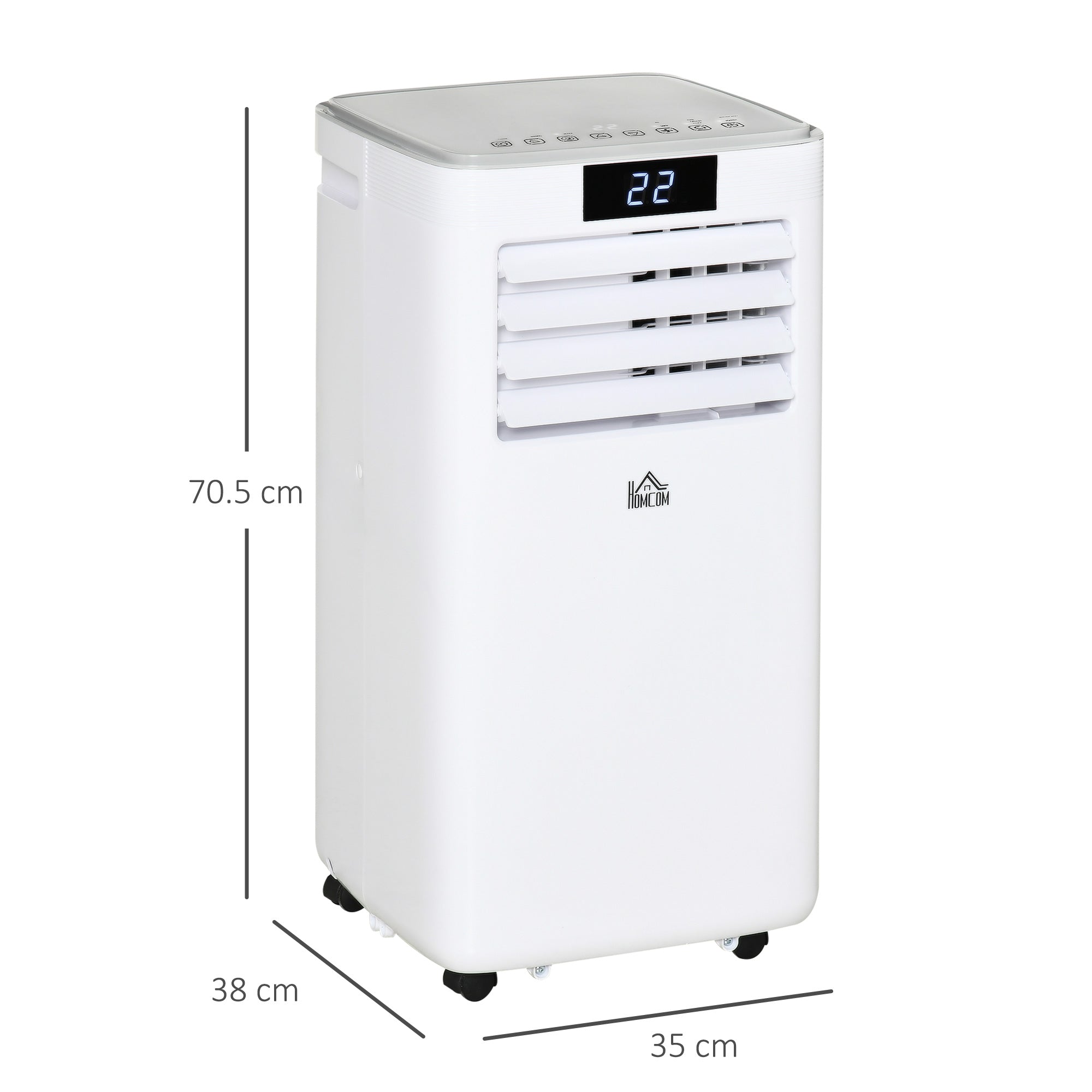 10000 BTU Mobile Air Conditioner Portable AC Unit for Cooling Dehumidifying Ventilating with Remote Controller, LED Displa, White-2