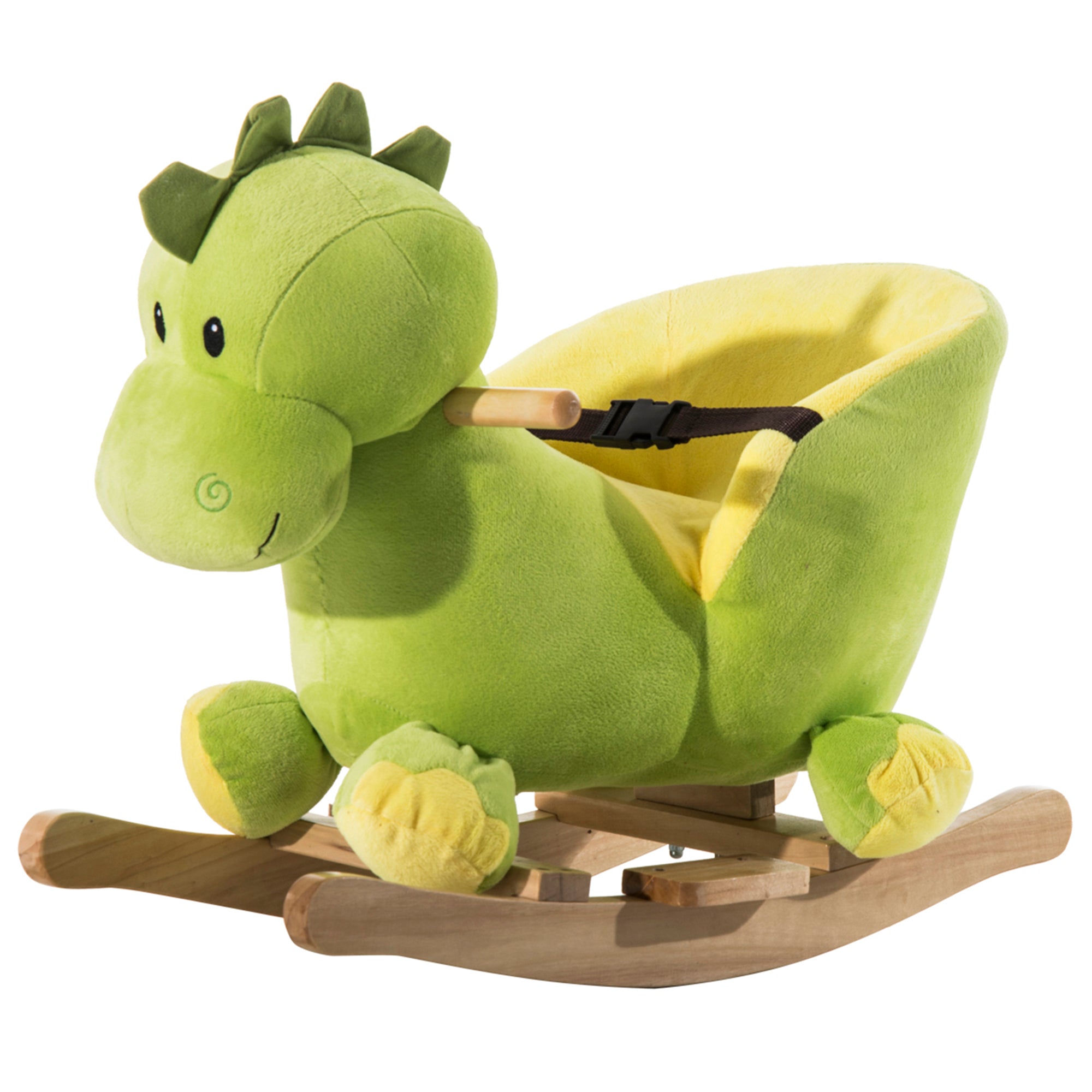 Kids Rocking Horse Plush Ride On Dinosaur Seat w/Seat Safety Belt, 32 Songs, Ride on Horses Toys 18 Months Up-0