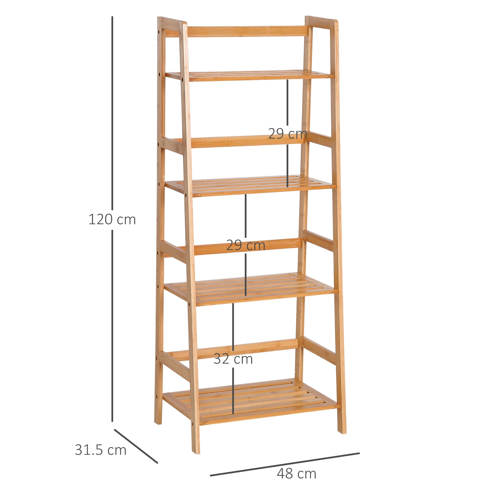 4 Tier Ladder Shelf Unit Storage Unit Shelf DIY Plant Shelving Stand Holder Organiser-2