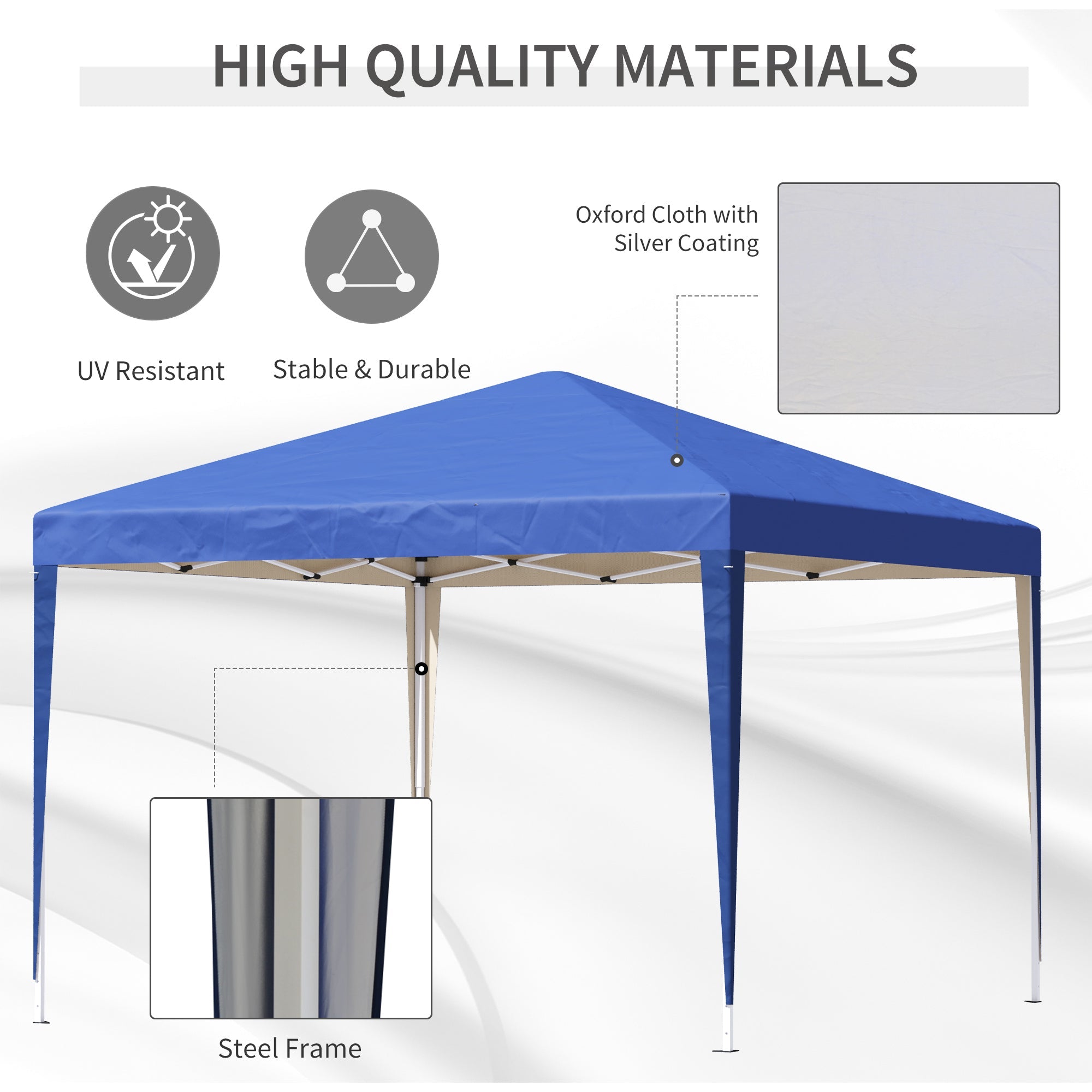 3 x 3M Garden Pop Up Gazebo Marquee Party Tent Wedding Canopy (Blue) + Carrying Bag-3